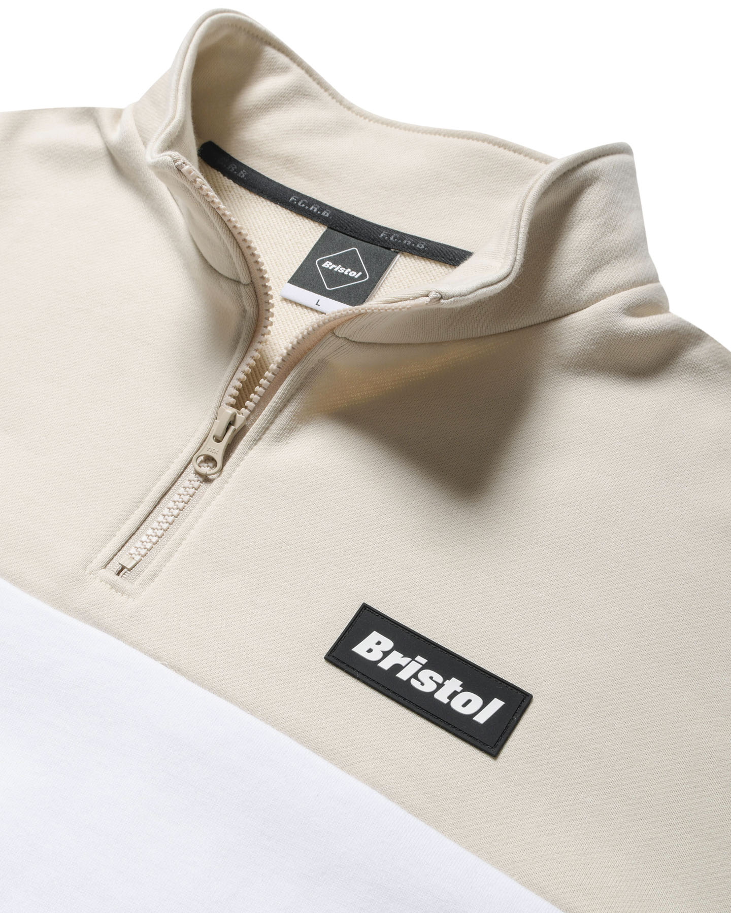 SOPH. | HALF ZIP STAND COLLAR SWEAT(M BEIGE):