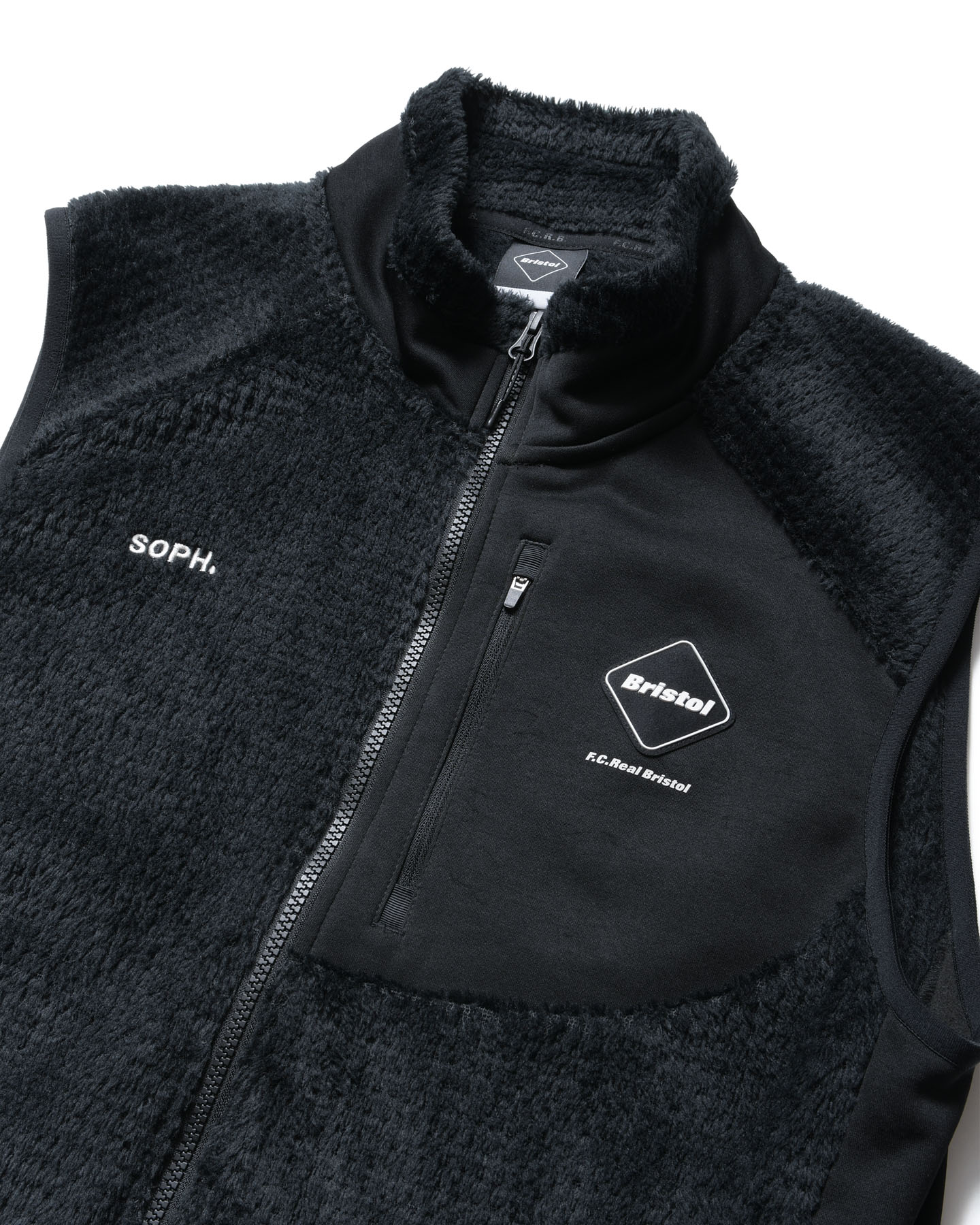 F.C. REAL BRISTOL フリースベスト ブラック fcrb SOPH. | HYBRID FLEECE VEST(M BLACK):