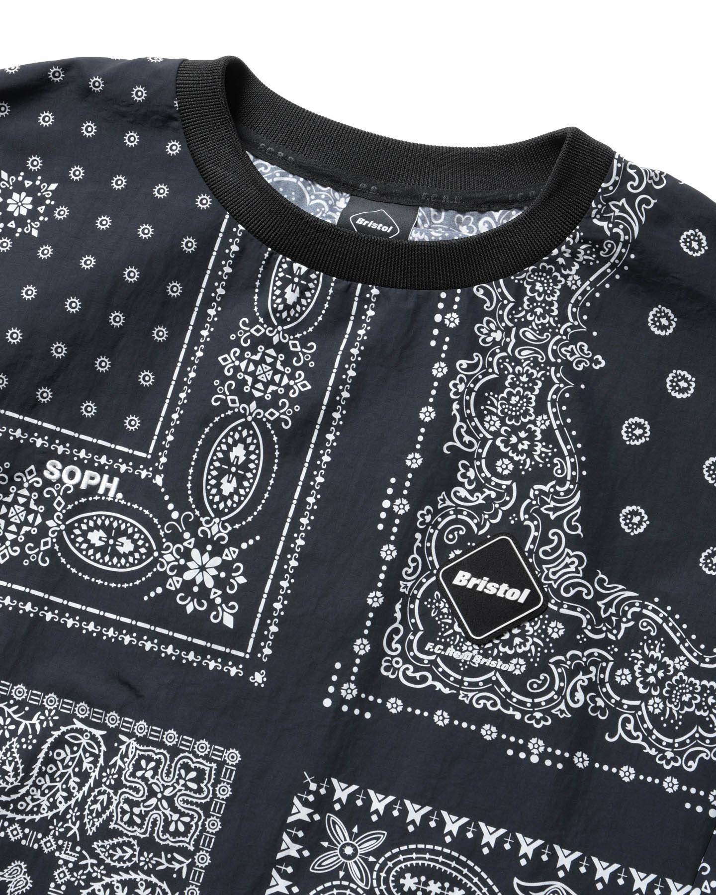 定価約2万円・新品【F.C.R.B./SOPH.】バンダナ柄 半袖ポロシャツ SOPH. | BANDANA NYLON PISTE(M BLACK):