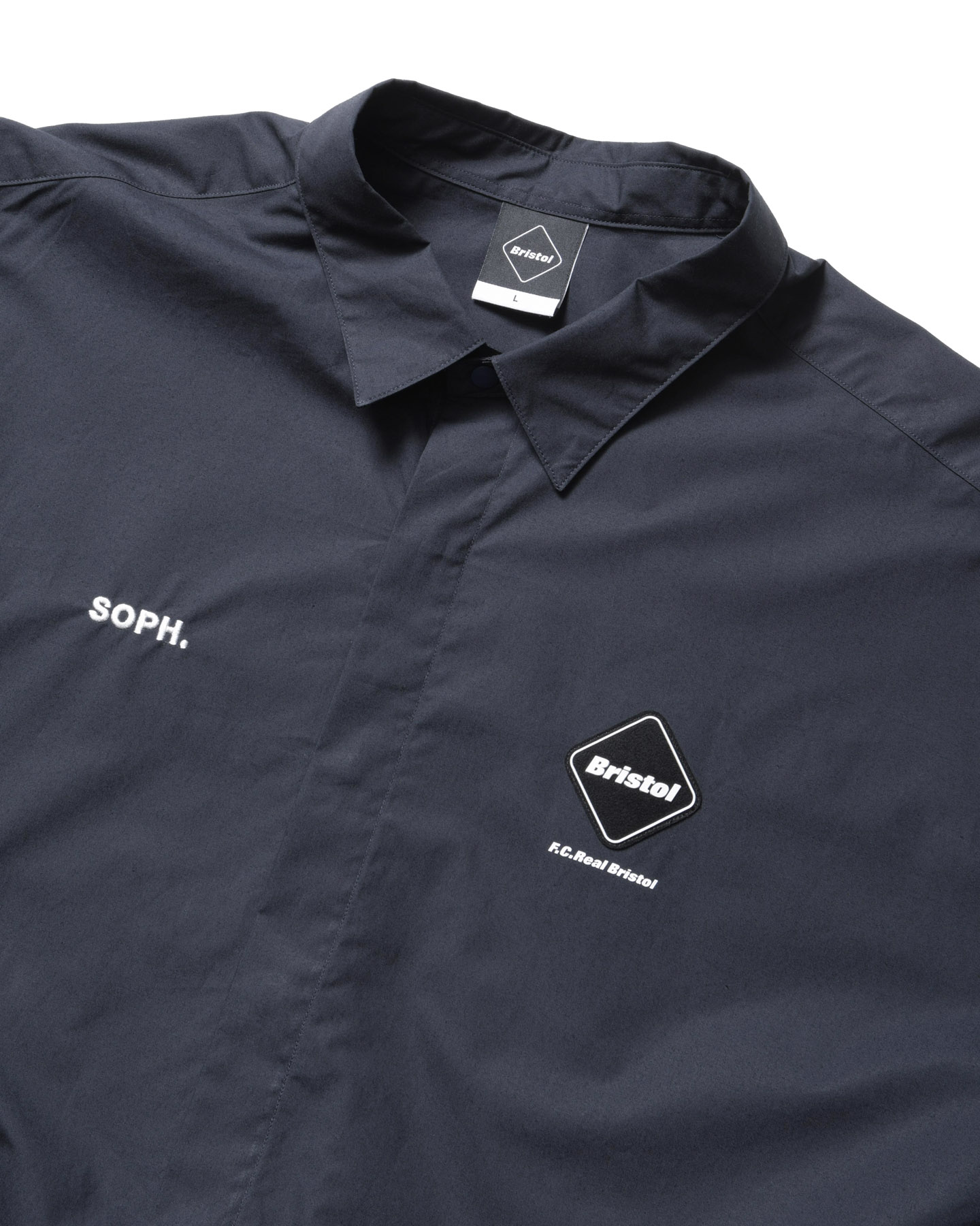 SOPH Bristol ポロシャツ Lサイズ ネイビー SOPH. | AUTHENTIC FLY FRONT S/S SHIRT(M NAVY):