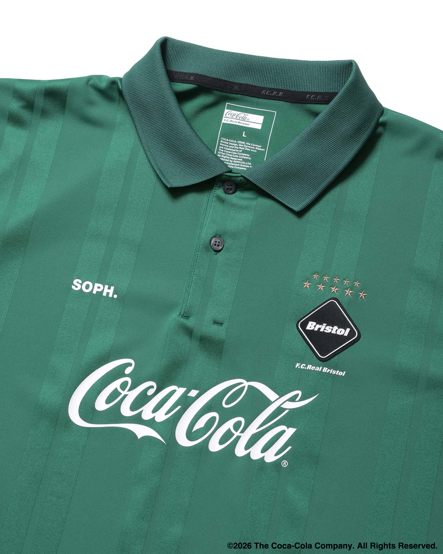 SOPH. | Coca-Cola WEAVE STRIPE S/S POLO(XXL GREEN):