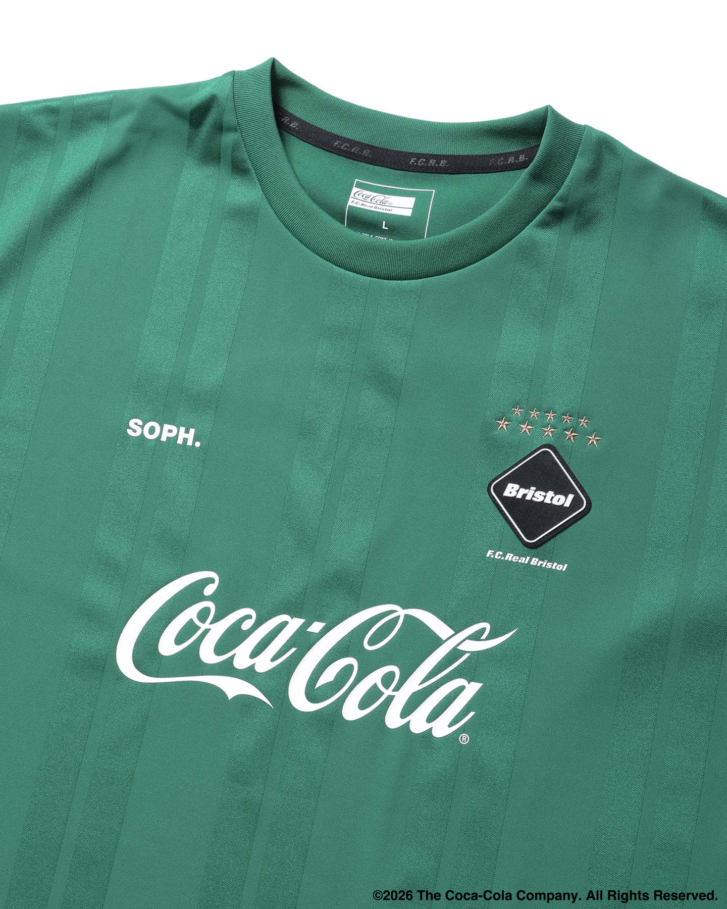 SOPH. | Coca-Cola WEAVE STRIPE GAME SHIRT(XL GREEN):