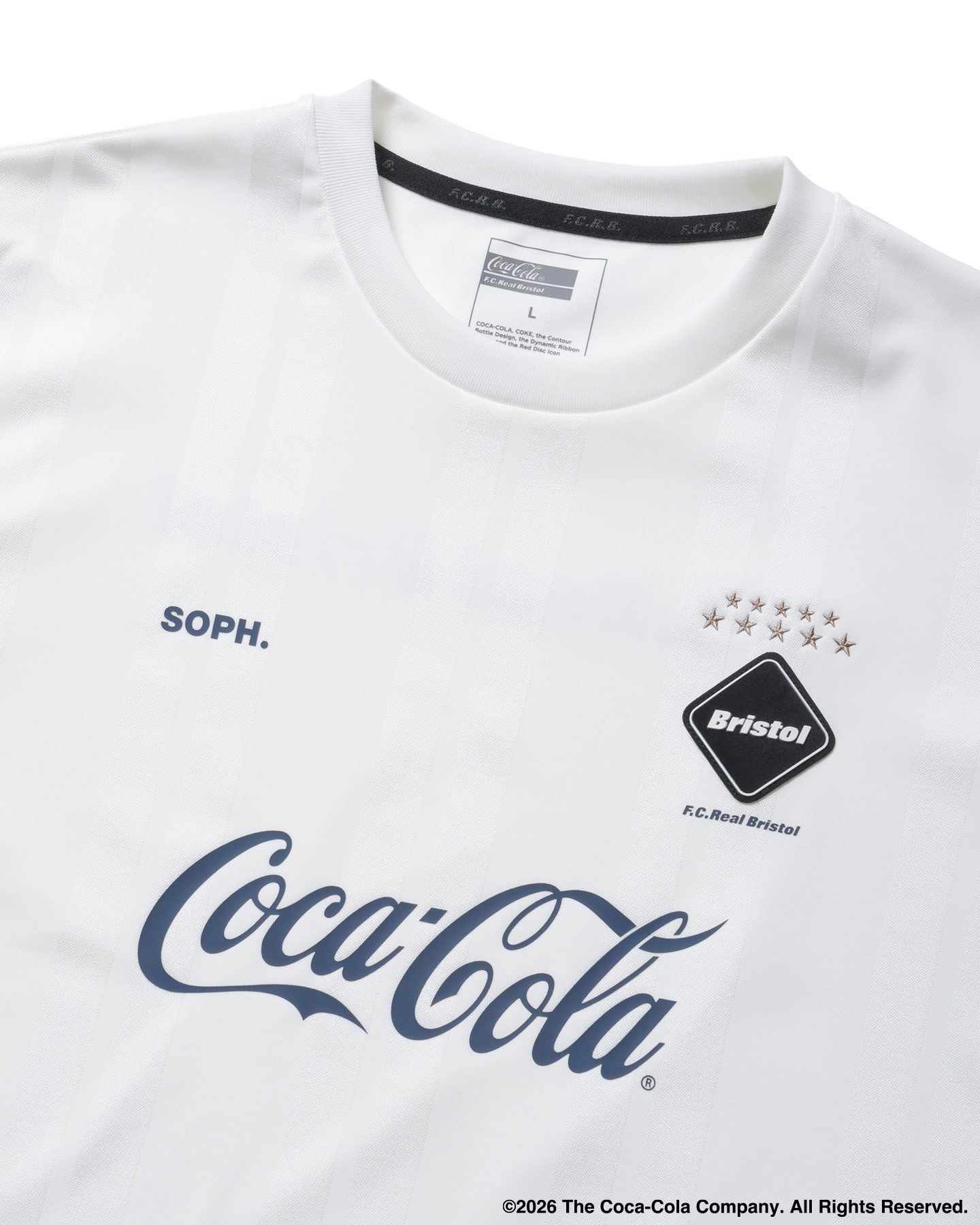 SOPH. | Coca-Cola WEAVE STRIPE GAME SHIRT(M WHITE):