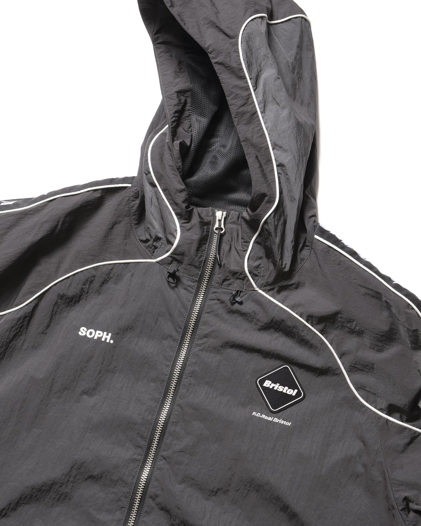 SOPH. | NYLON CHAMBRAY PRACTICE HOODED JACKET(M CHARCOAL GRAY):