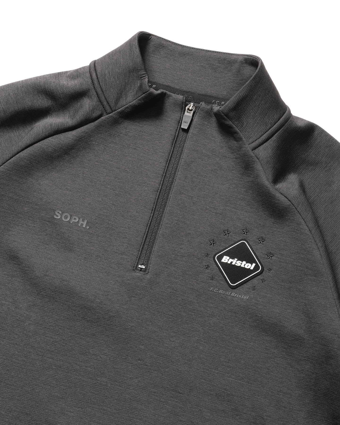 SOPH. | QUARTER KNIT ESSENTIAL HALF-ZIP TOP(M CHARCOAL GRAY):