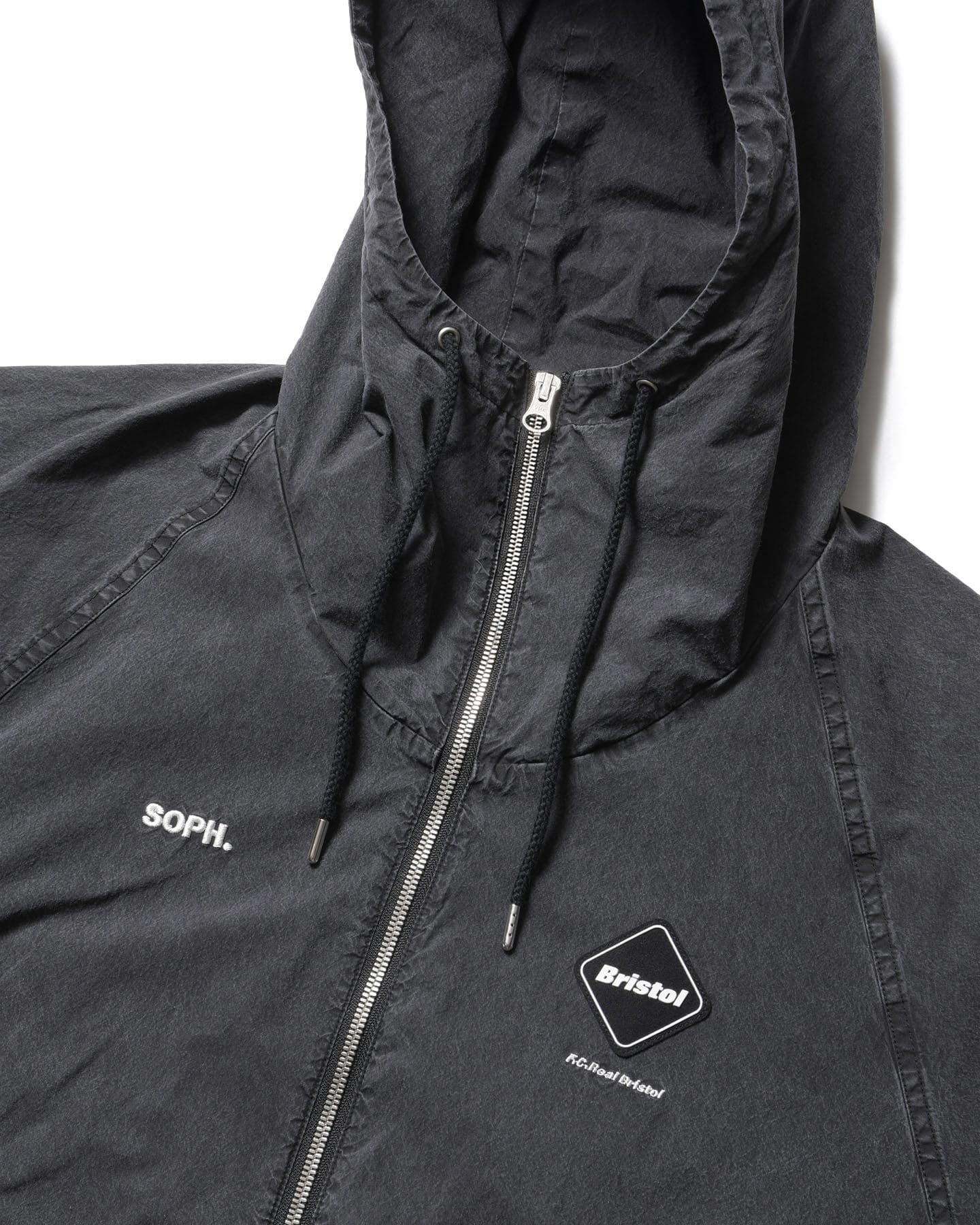 SOPH. | WASHED CRISP DENIM HOODED BLOUSON(M BLACK):