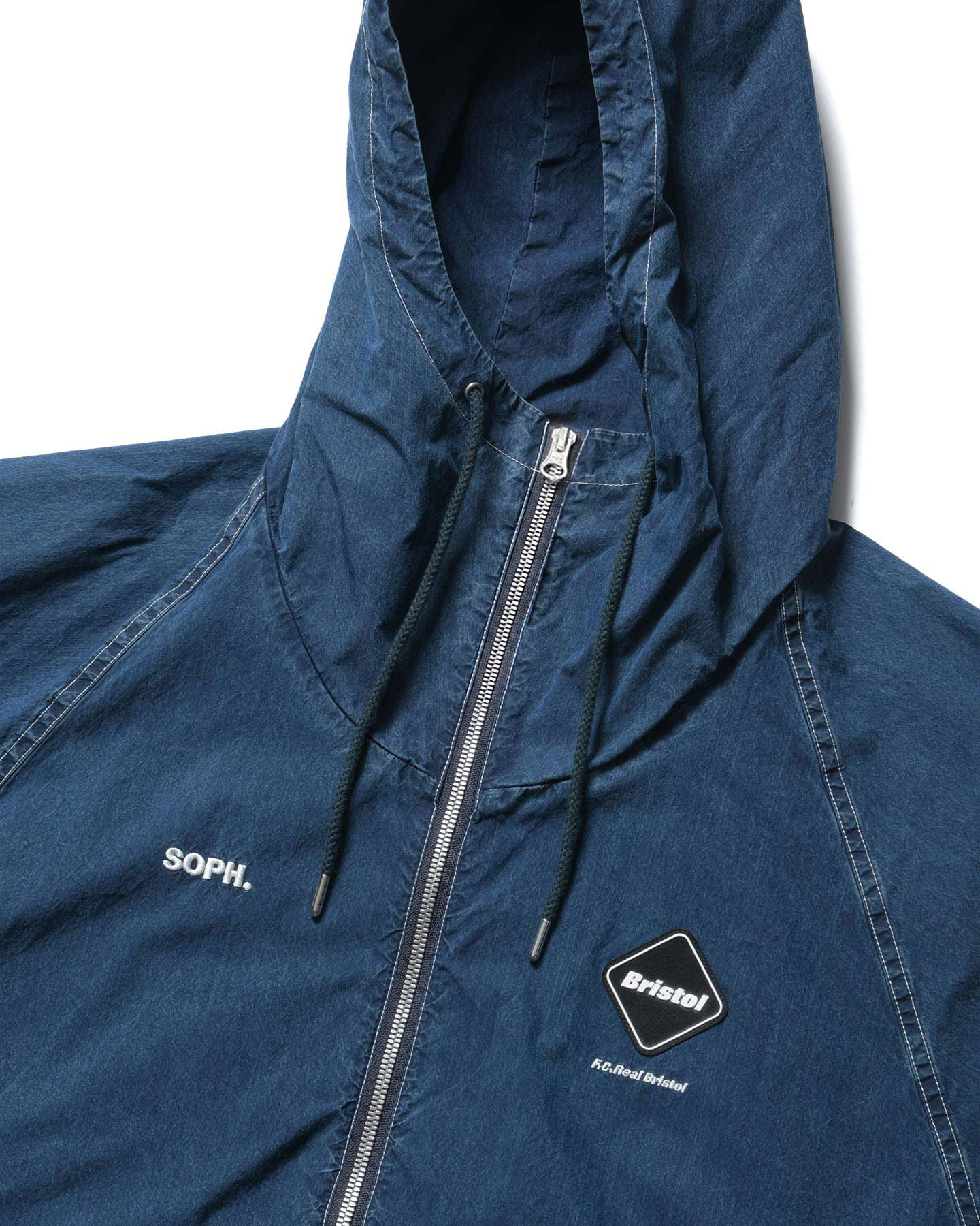 SOPH. | WASHED CRISP DENIM HOODED BLOUSON(M INDIGO):