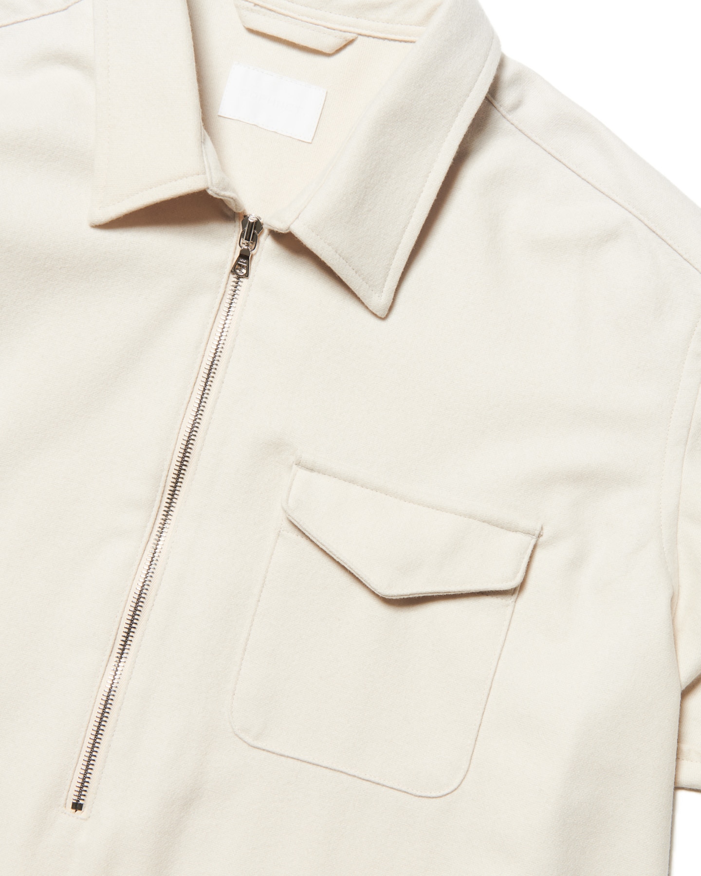 SOPH. | LIGHT MELTON WOOL HALF-ZIP SHIRT(1 (S) OFF WHITE):