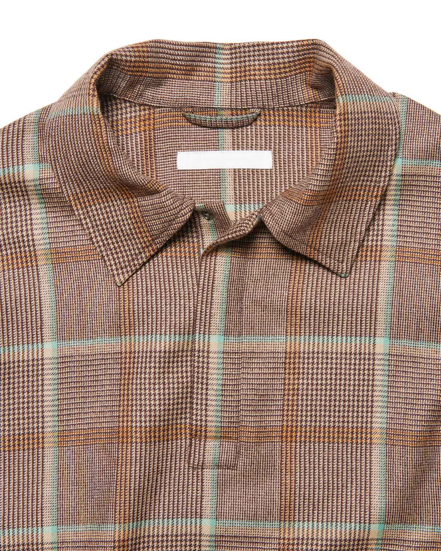 トップス SOPHNET SAXONY WOOL CHECK POLO SHIRT SOPH. | SAXONY WOOL CHECK POLO SHIRT(2 (M) B(BROWN CHECK)):