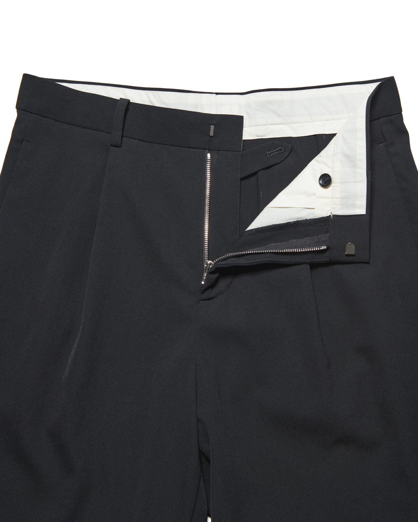 SOPH. | WASHER WOOL RELAX-FIT TUCK SLACKS(2 (M) BLACK):