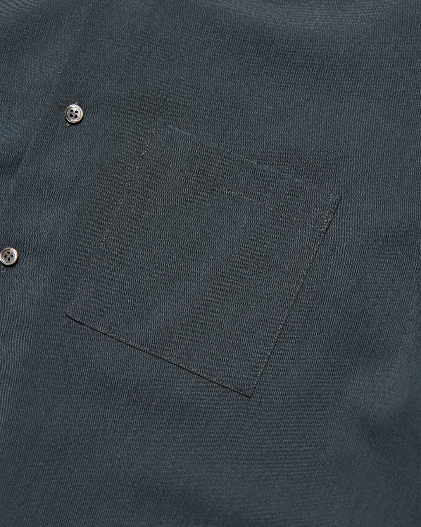 SOPH. | HIGH-TWIST POPLIN RELAX-FIT S/S SHIRT(2 (M) CHARCOAL GRAY):