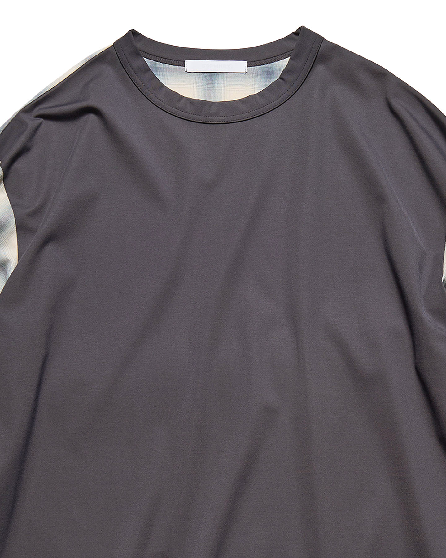 SOPH. | FABRIC-MIX L/S TOP(2 (M) OFF WHITE (CHECK)):