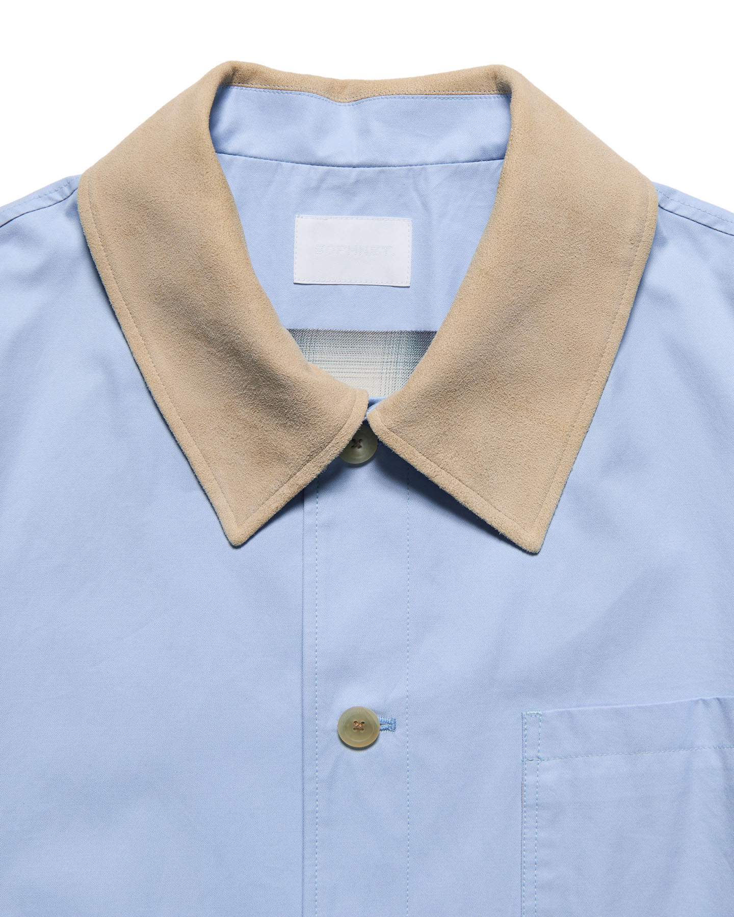 SOPH. | LEATHER COLLAR COVERALL(1 (S) LIGHT BLUE):