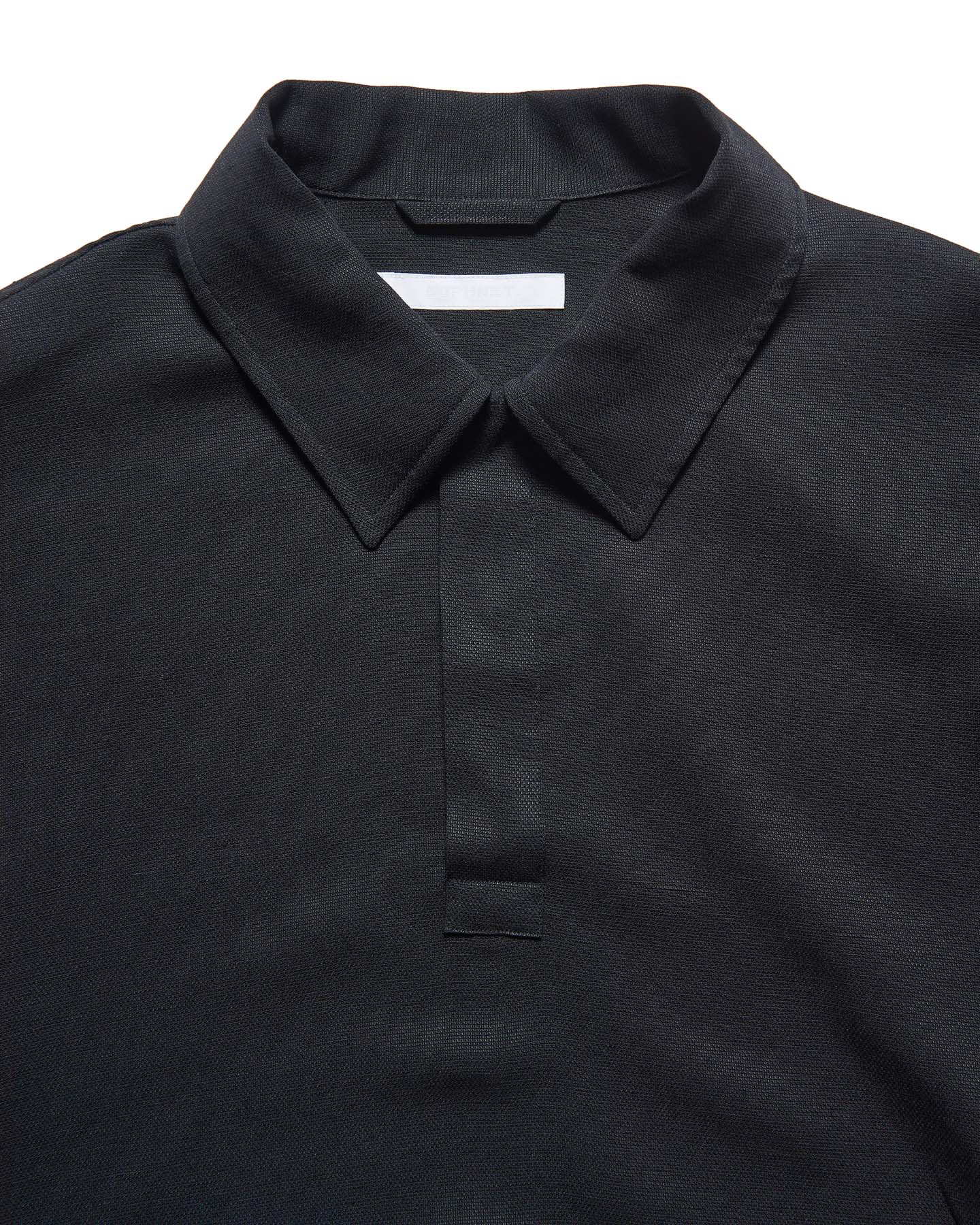 SOPH. | LINEN MESH L/S POLO(2 (M) BLACK):