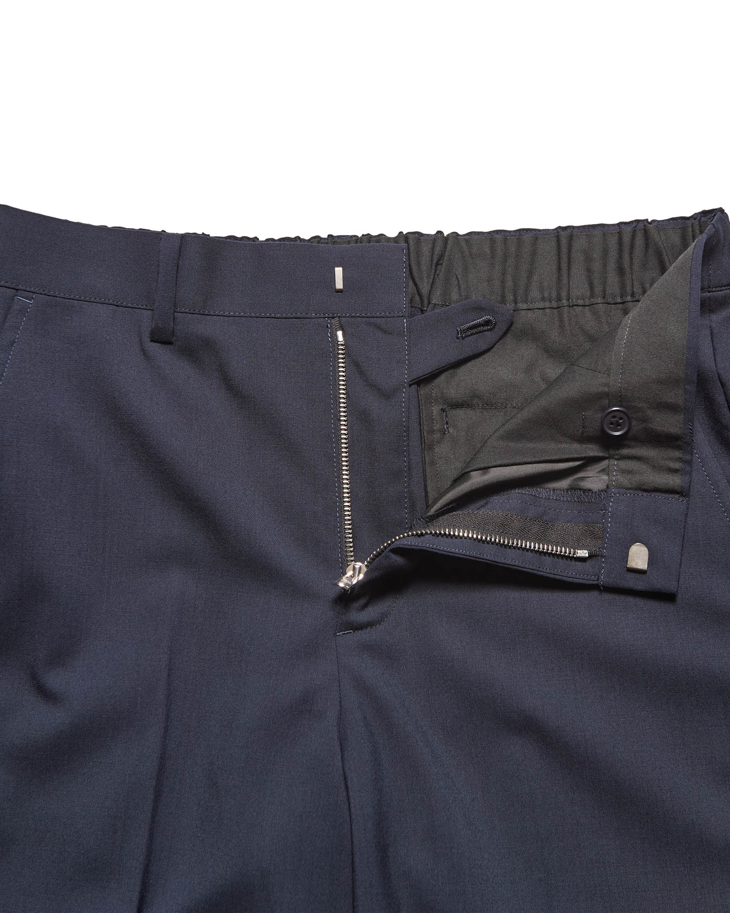 SOPH. | WOOL TROPICAL SHIRRING SLIM-FIT SLACKS(2 (M) NAVY):