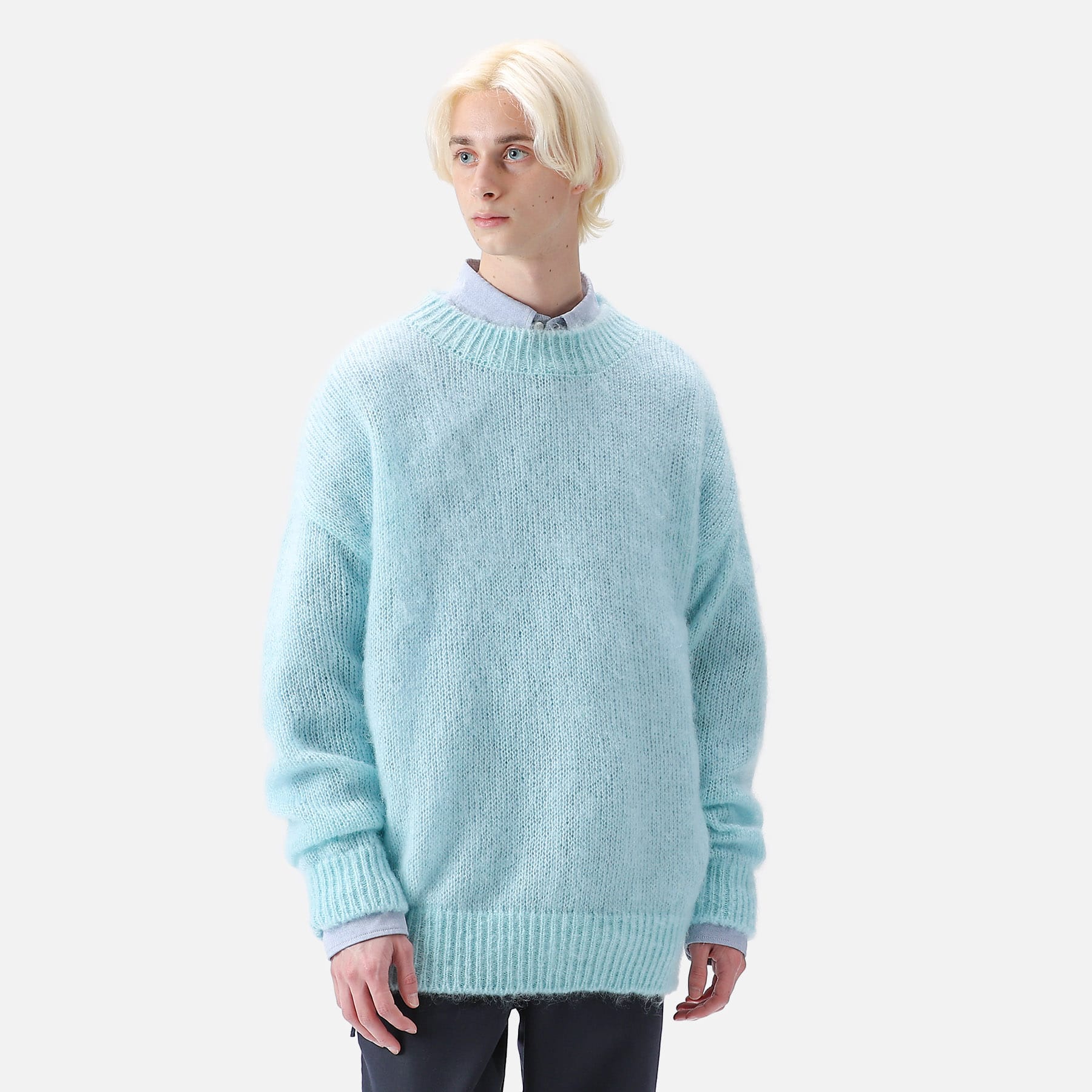 MOHAIR CREWNECK KNIT(2 LIGHT BLUE) - SOPH.