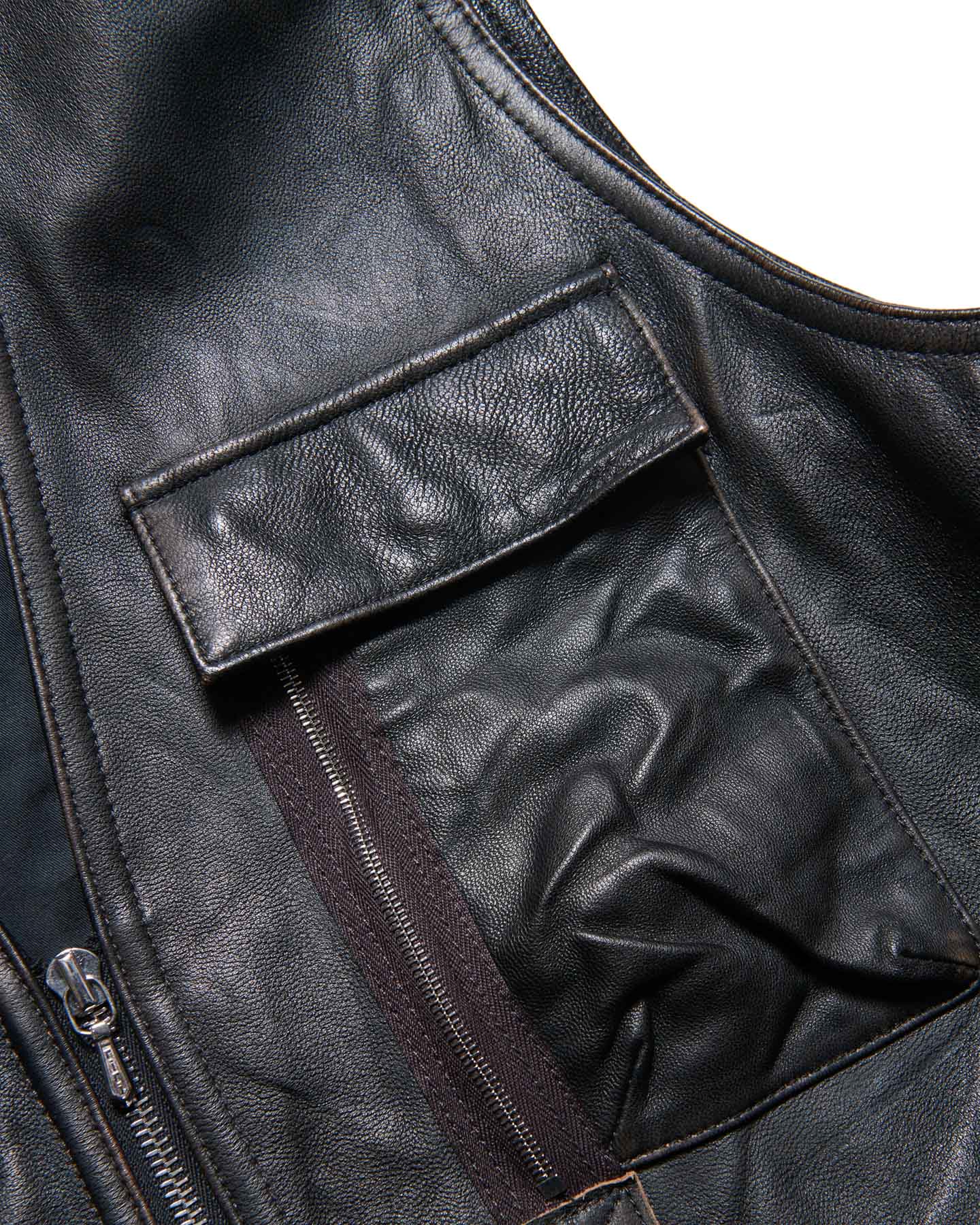 SOPH. | LEATHER 4POCKET VEST(2 (M) BLACK):