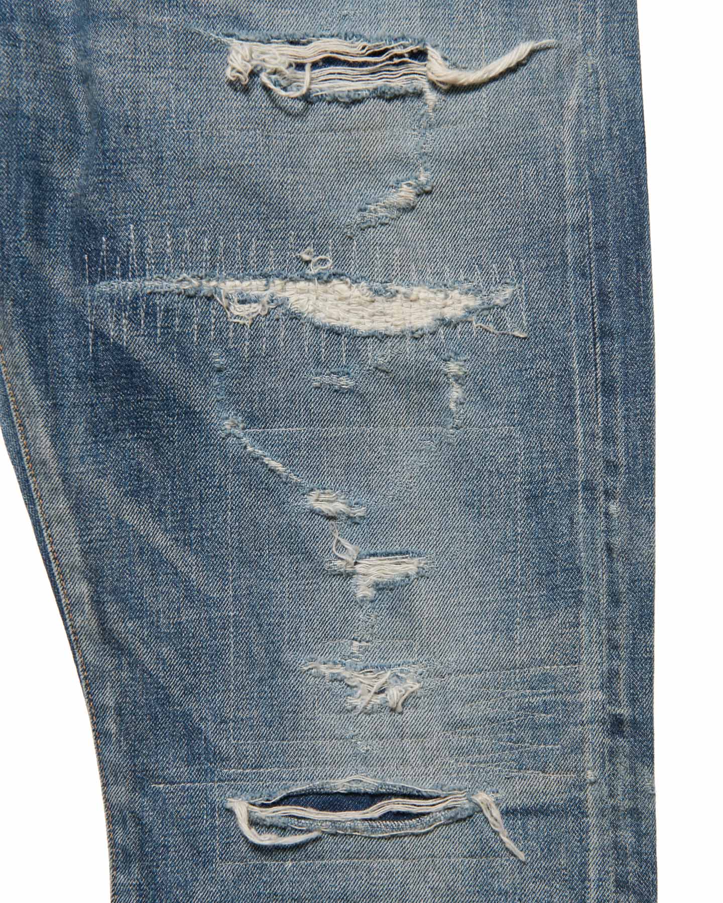 SOPH. | DAMAGED DENIM TAPERED-FIT JEANS(2 (M) INDIGO):
