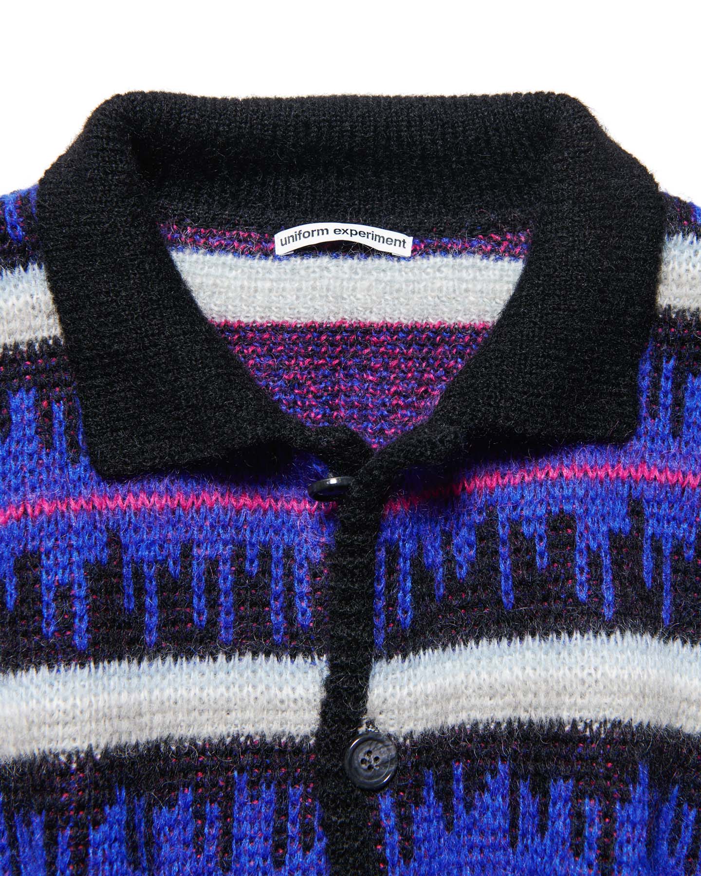 SOPH. | MOHAIR BORDER KNIT BLOUSON(4 (XL) BLACK):