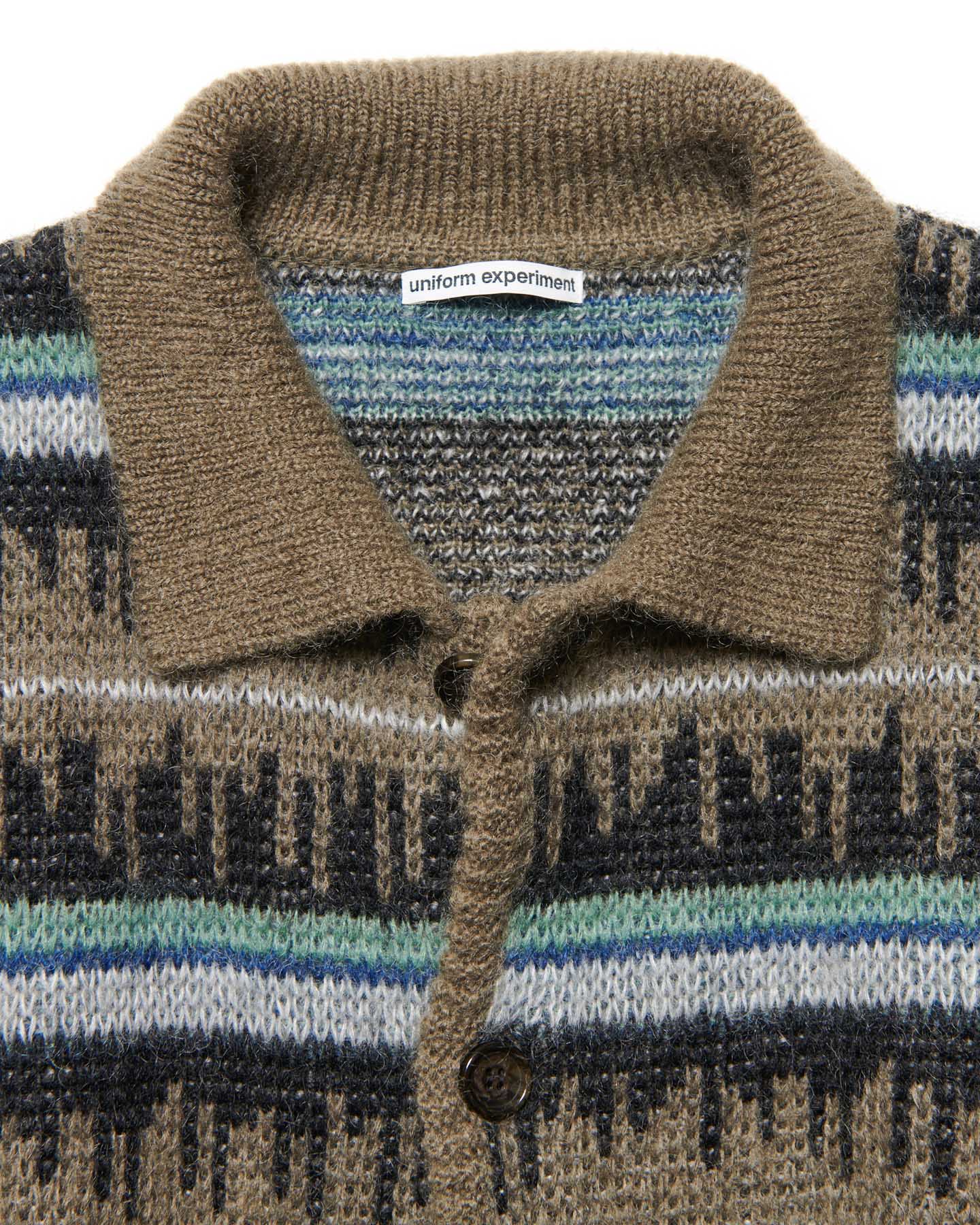 SOPH. | MOHAIR BORDER KNIT BLOUSON(2 (M) KHAKI):