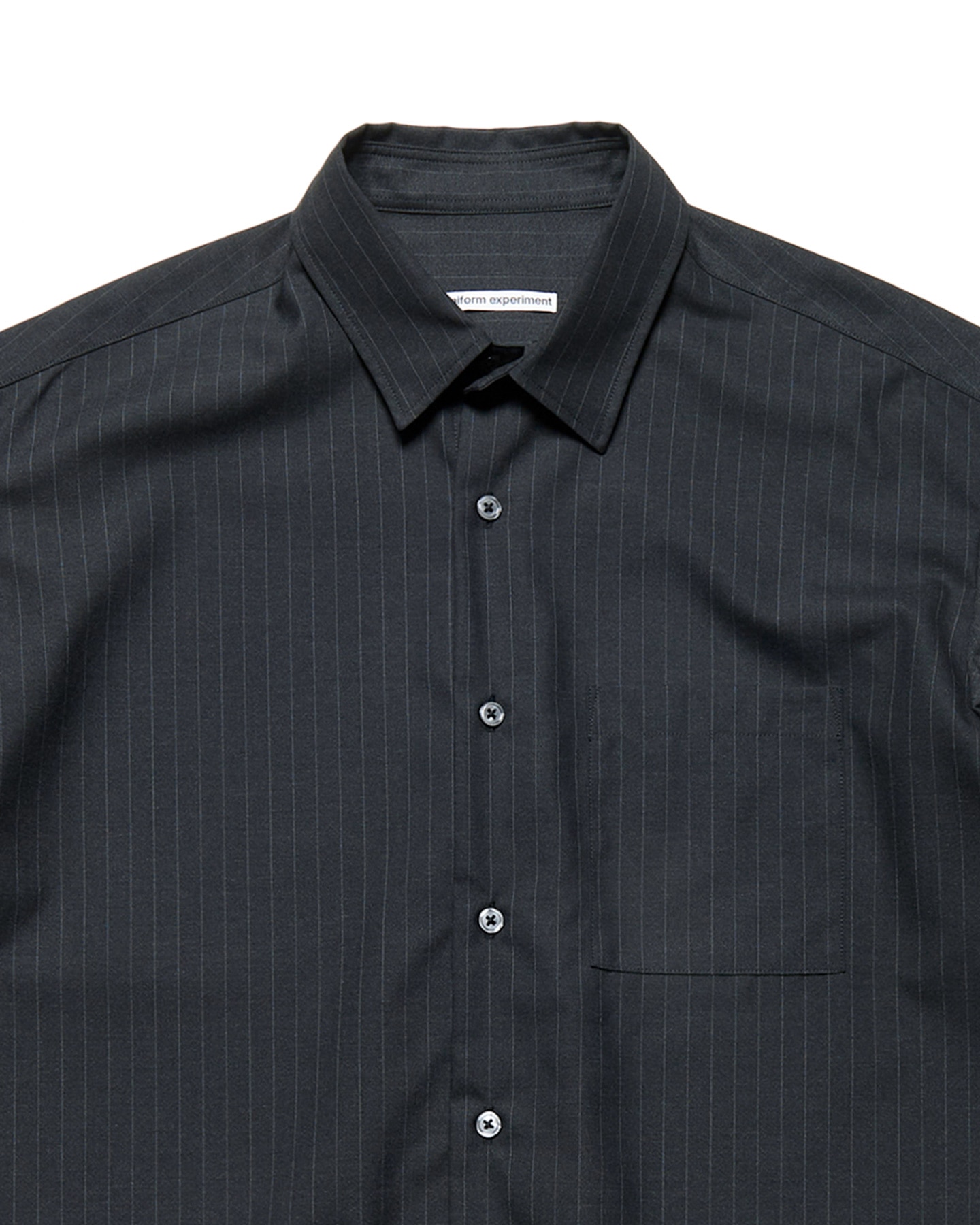 SOPH. | STRETCH WOOL RELAX-FIT S/S SHIRT(2 (M) A (BLACK STRIPE)):