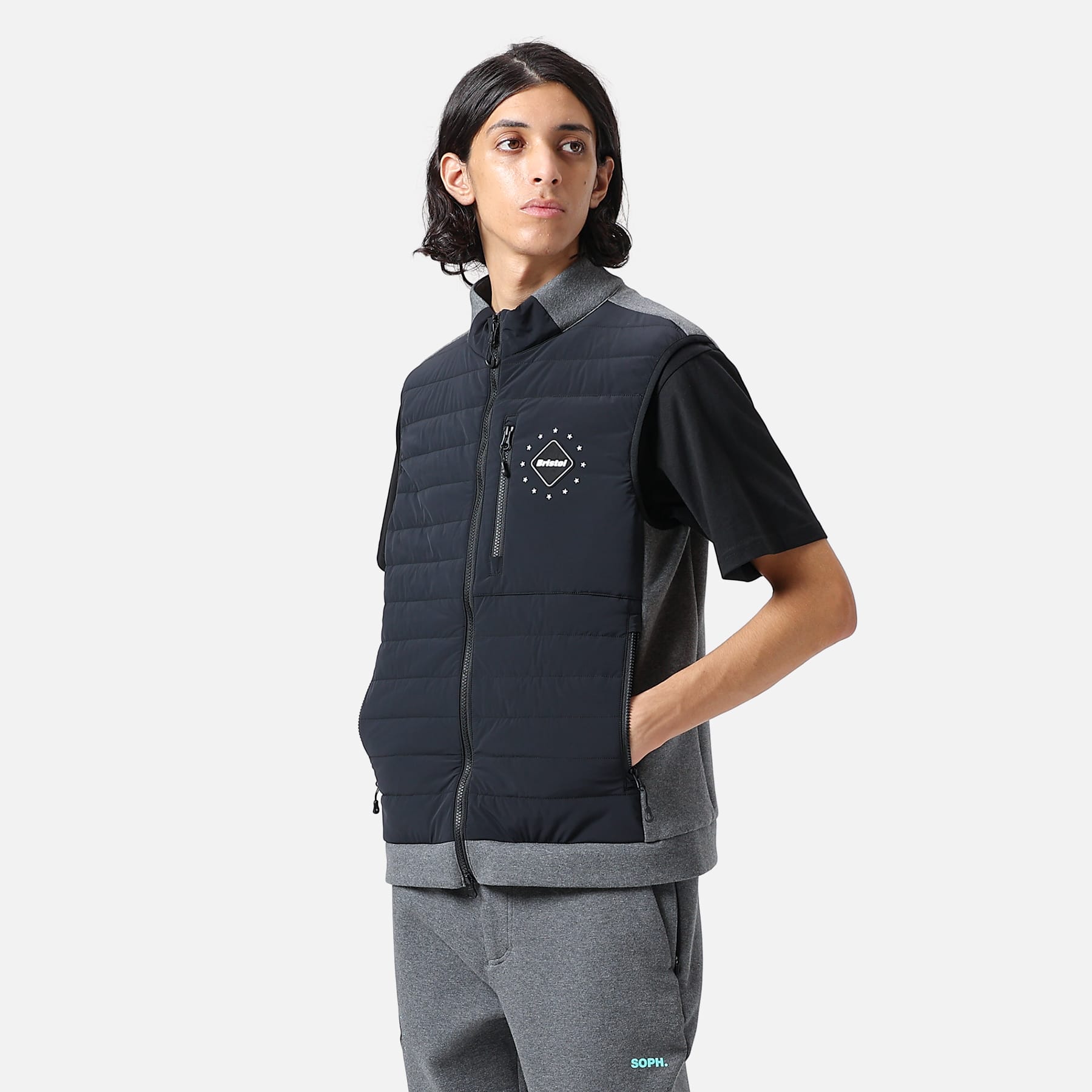 男女兼用 F.C.R.B. TECH SWEAT HYBRID VEST NAVY XL | www