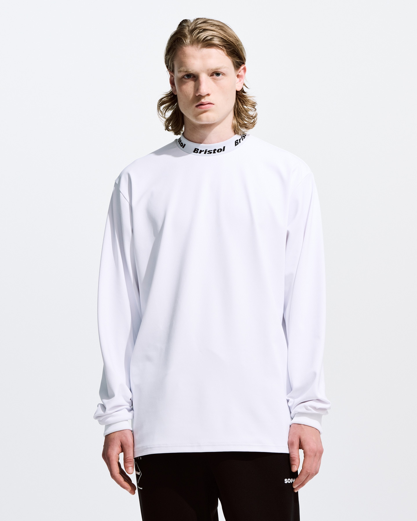 FCRB L/S WIND PROOF MOCK NECK TOP WHITETシャツ/カットソー(七分/長袖)