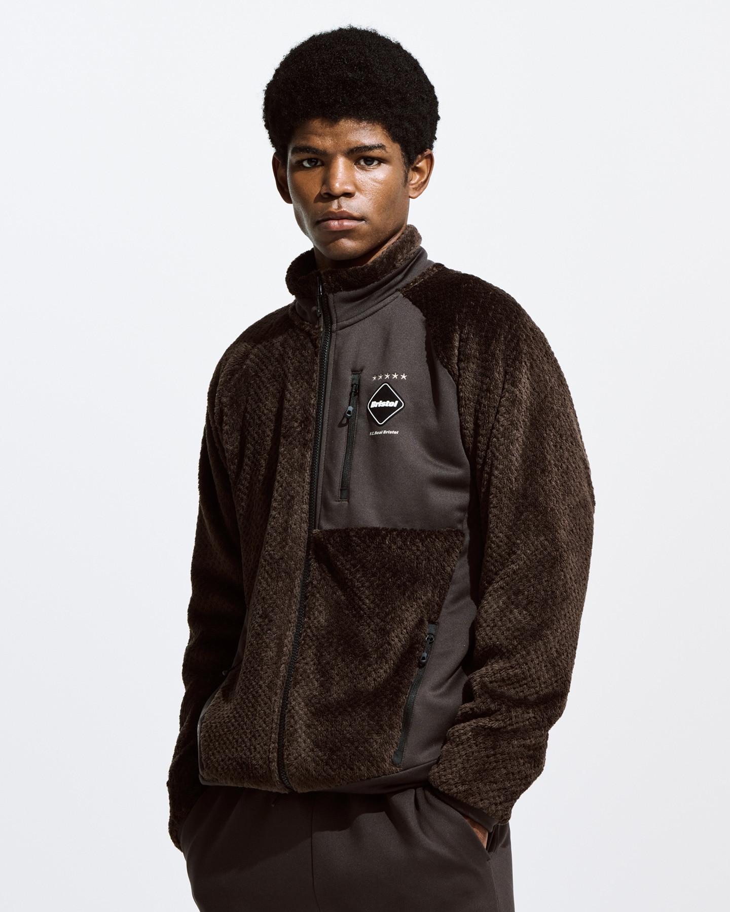 FCRB フリースジャケット M 黒・茶色