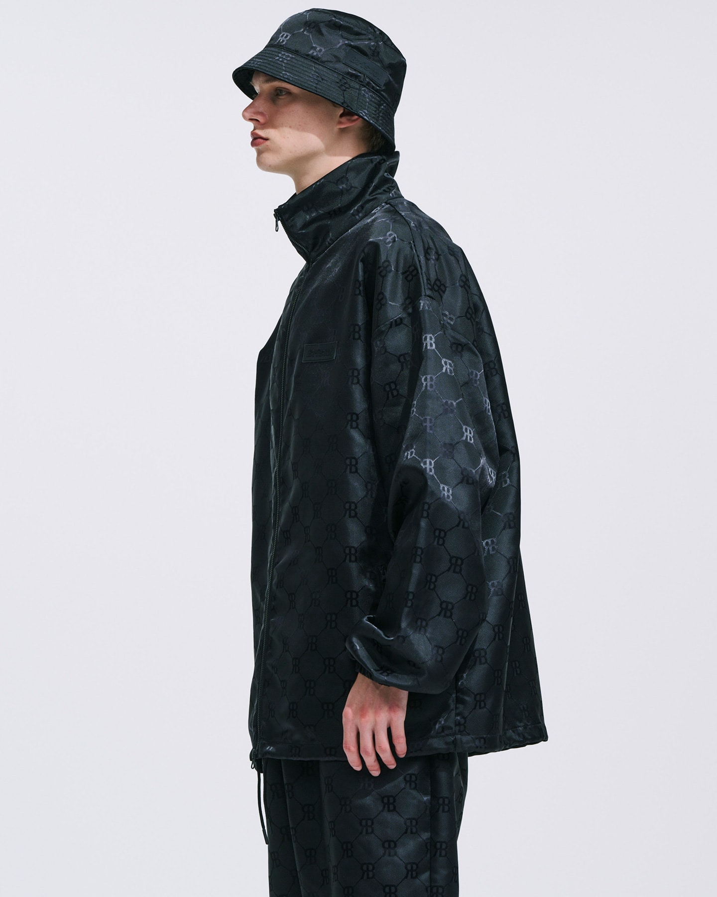 SOPH. | MONOGRAM JACQUARD NYLON BLOUSON(M BLACK):