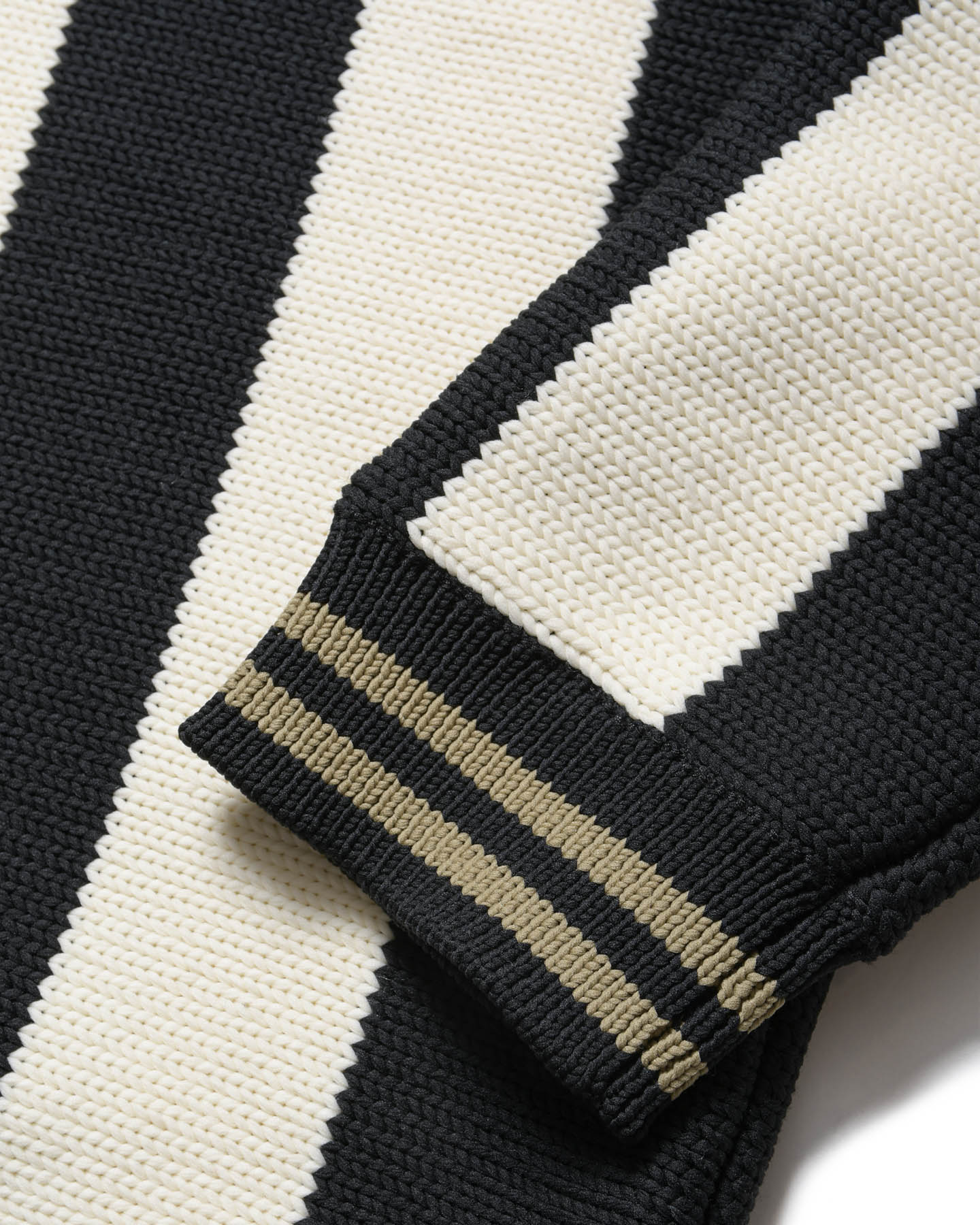 SOPH. | STRIPE KNIT SHIRT(M BLACK):