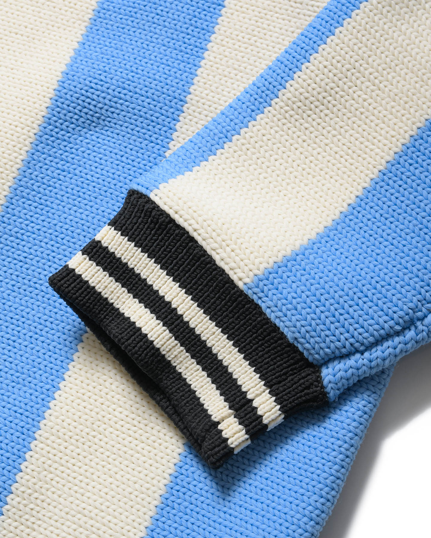 SOPH. | STRIPE KNIT SHIRT(L LIGHT BLUE):