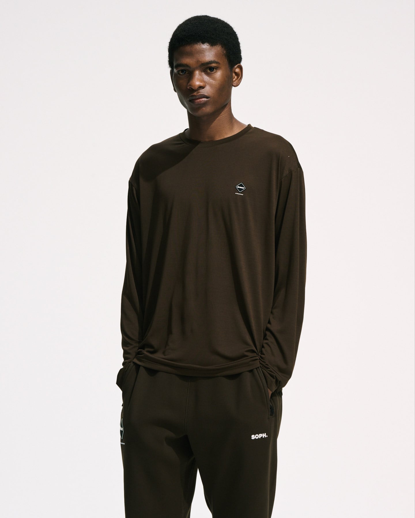 SOPH. | REFLECTIVE LOGO TECH DRY L/S TEE(M BLACK):