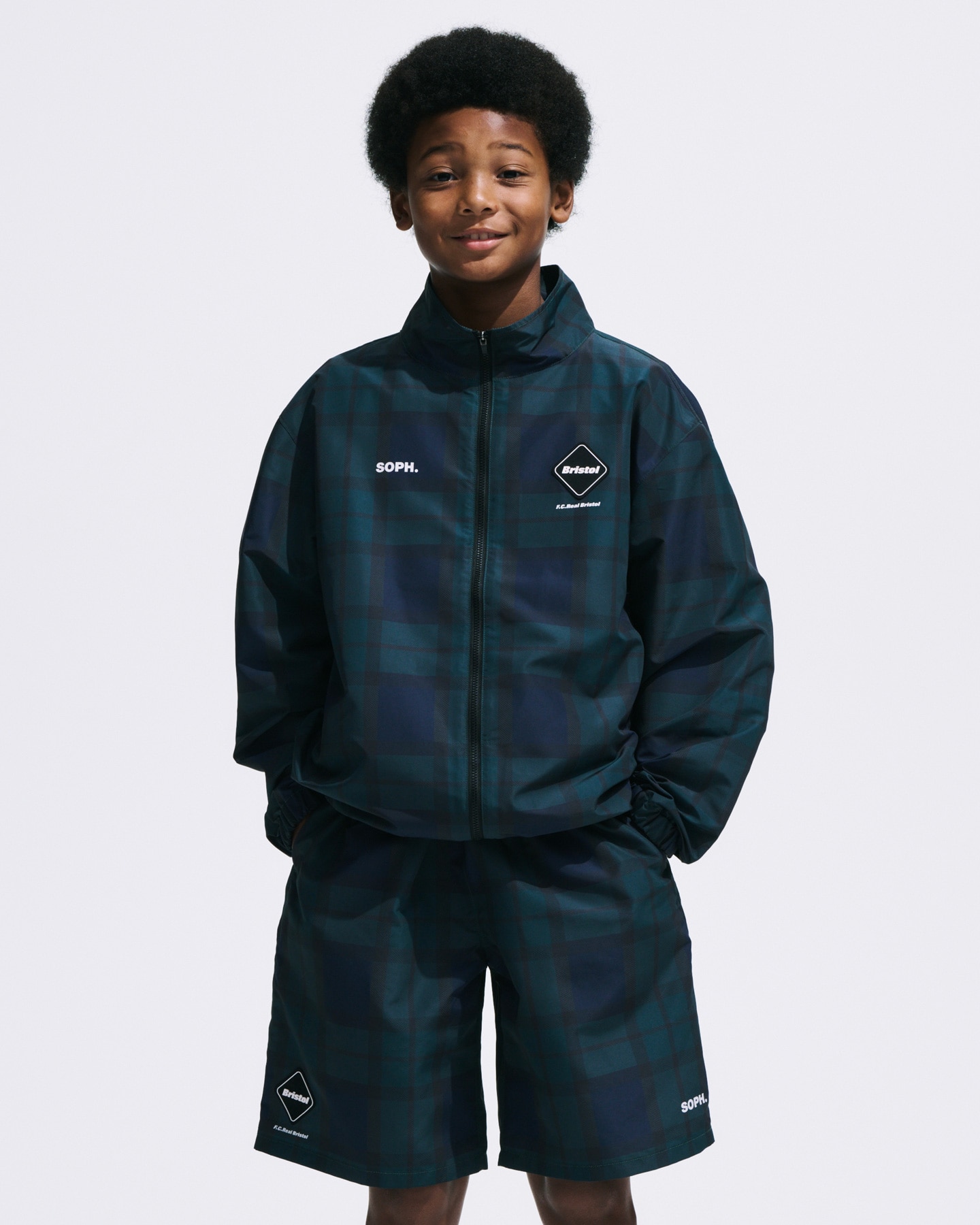 SOPH. | PLAID VENTILATION PRACTICE JACKET(M(120-130) NAVY (BLACK