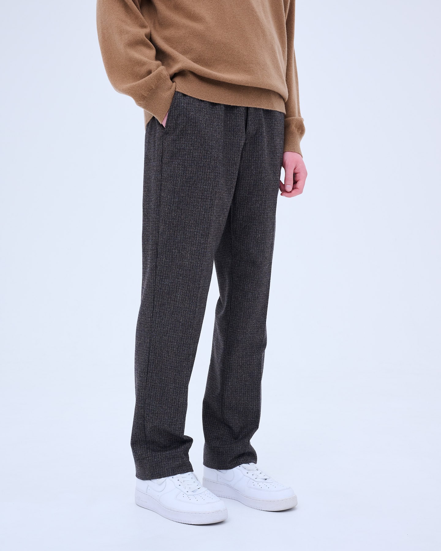 SOPH. | MELANGE TWEED GUNCLUB CHECK STANDARD PANTS(XL BROWN):