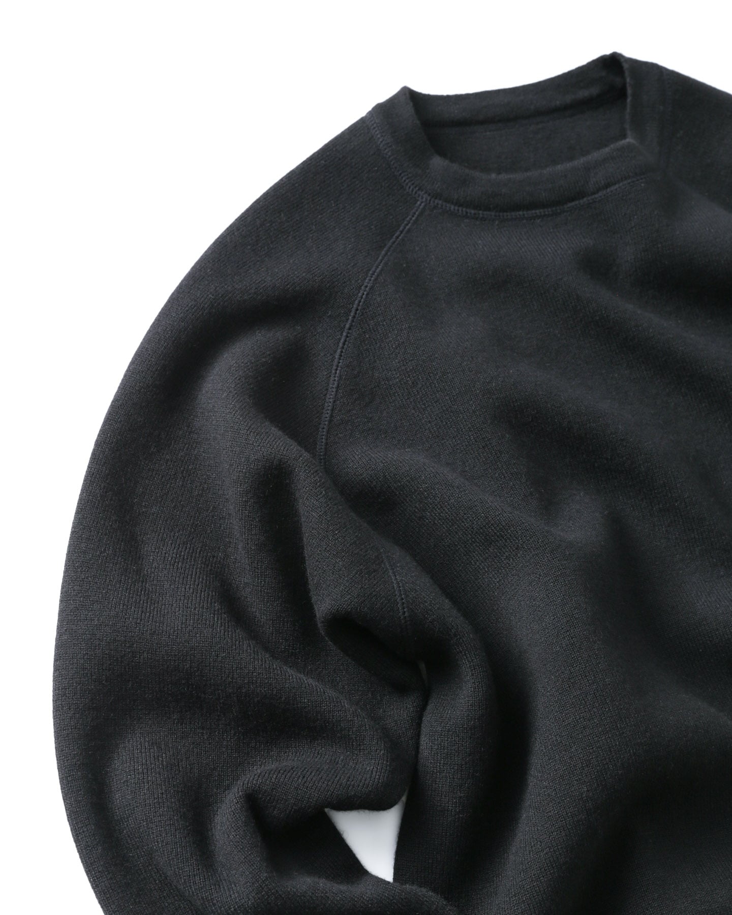 SOPH. | CASHMERE DOUBLE FACE CREWNECK KNIT(M BLACK):