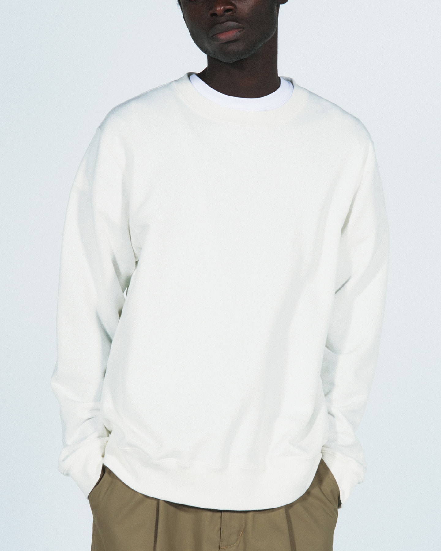 SOPH. | COTTON SILK FRENCH TERRY CREWNECK SWEAT(XL BLACK):