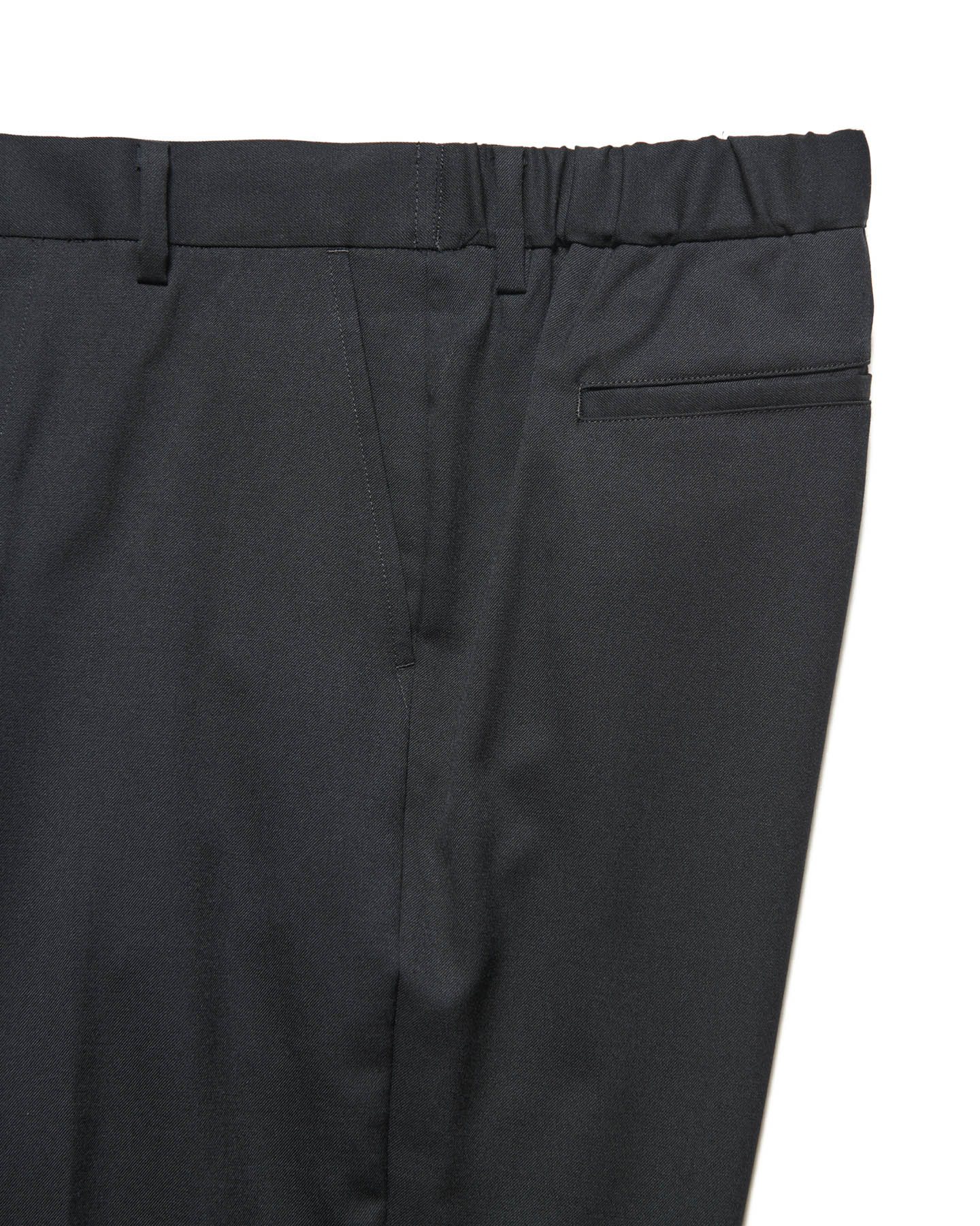 SOPH. | FLANNEL WOOL SHIRRING SLIM-FIT SLACKS(4 (XL) BLACK):