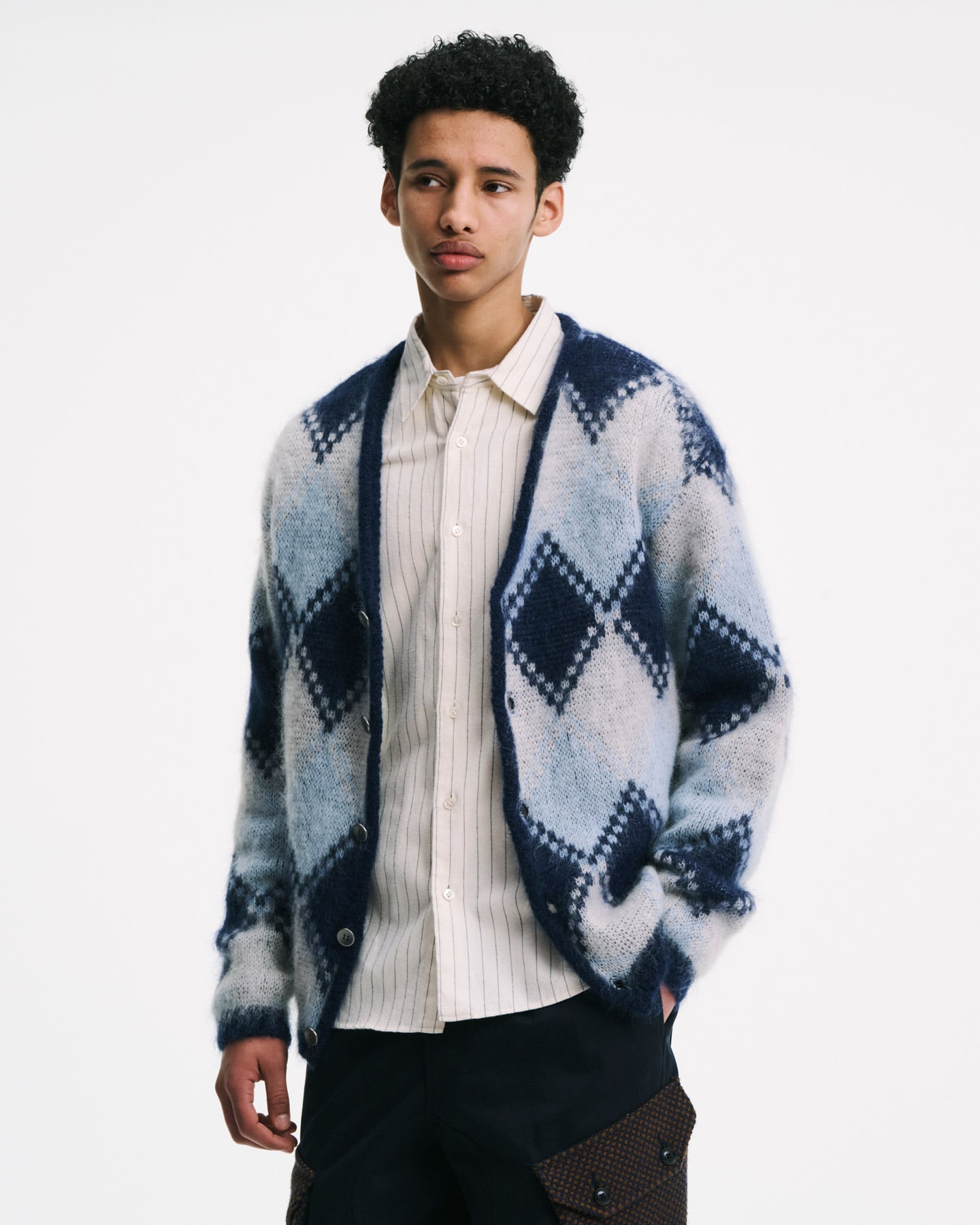 SOPH. | MOHAIR ARGYLE CARDIGAN(2 (M) BLUE):