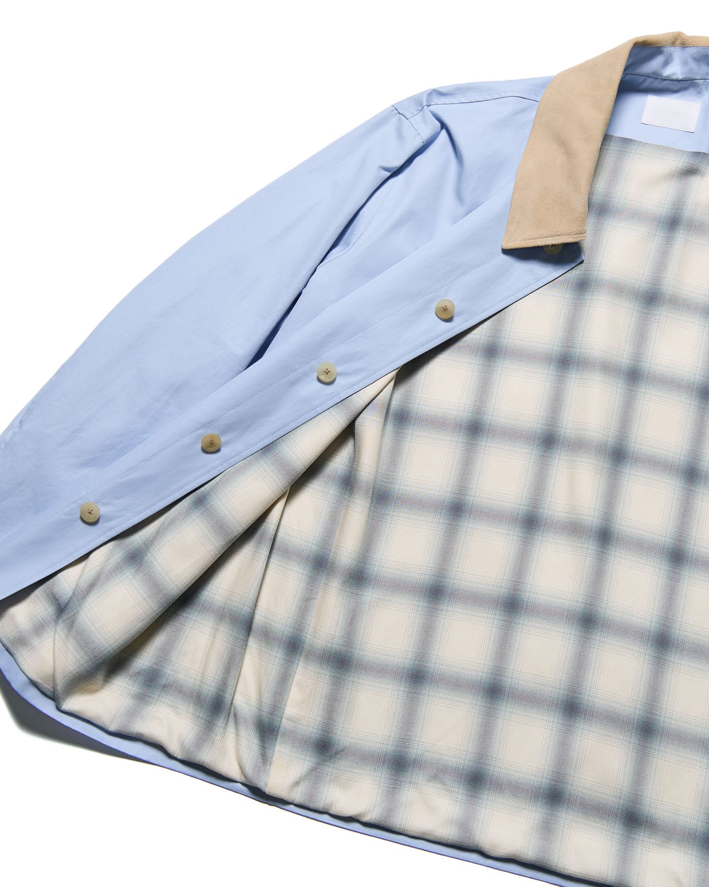 SOPH. | LEATHER COLLAR COVERALL(1 (S) LIGHT BLUE):