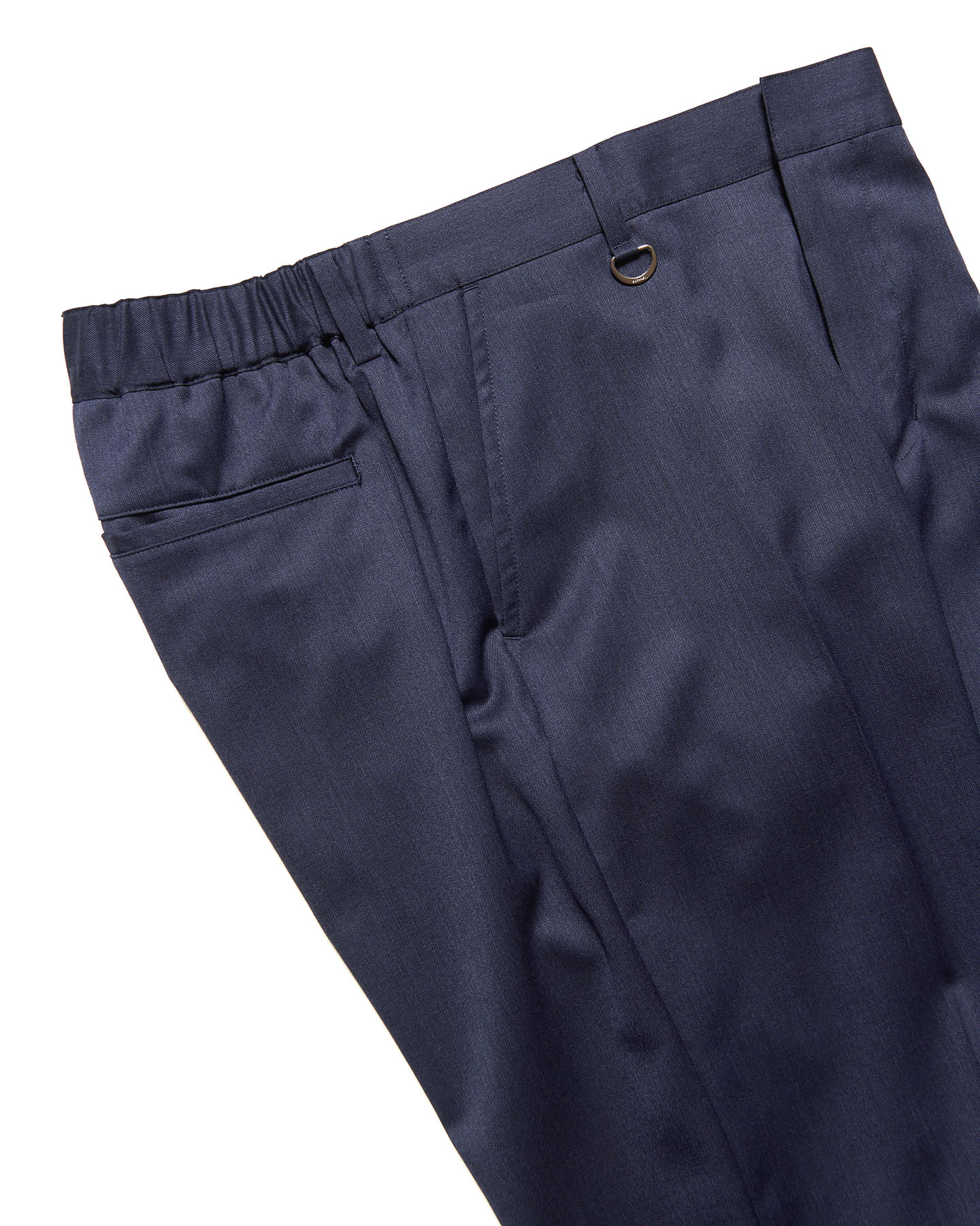 SOPH. | WOOL GABARDINE SLIM-FIT SHIRRING SLACKS(2 (M) NAVY):