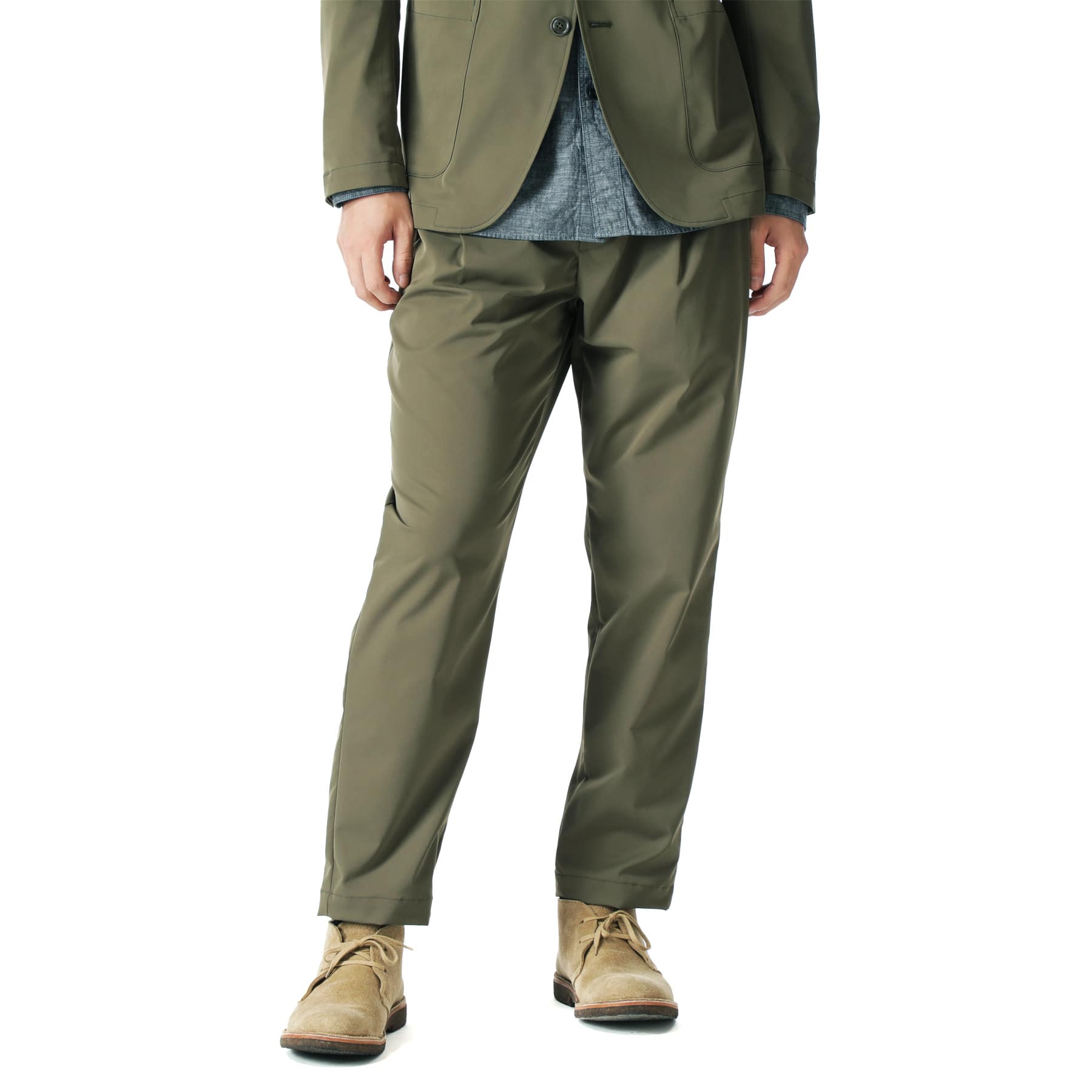 SOPH. | SOLOTEX STRETCH TWILL 1TUCK WIDE TAPERED EASY PANTS(2 KHAKI):