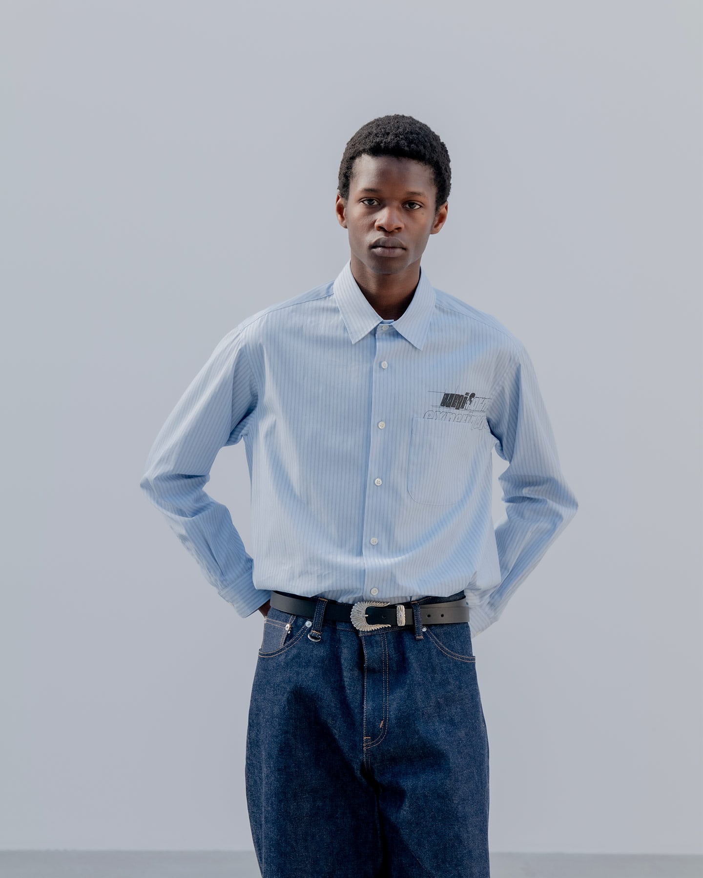 SOPH. | IN-PROCESS PRINT SHIRT(2 (M) LIGHT BLUE):
