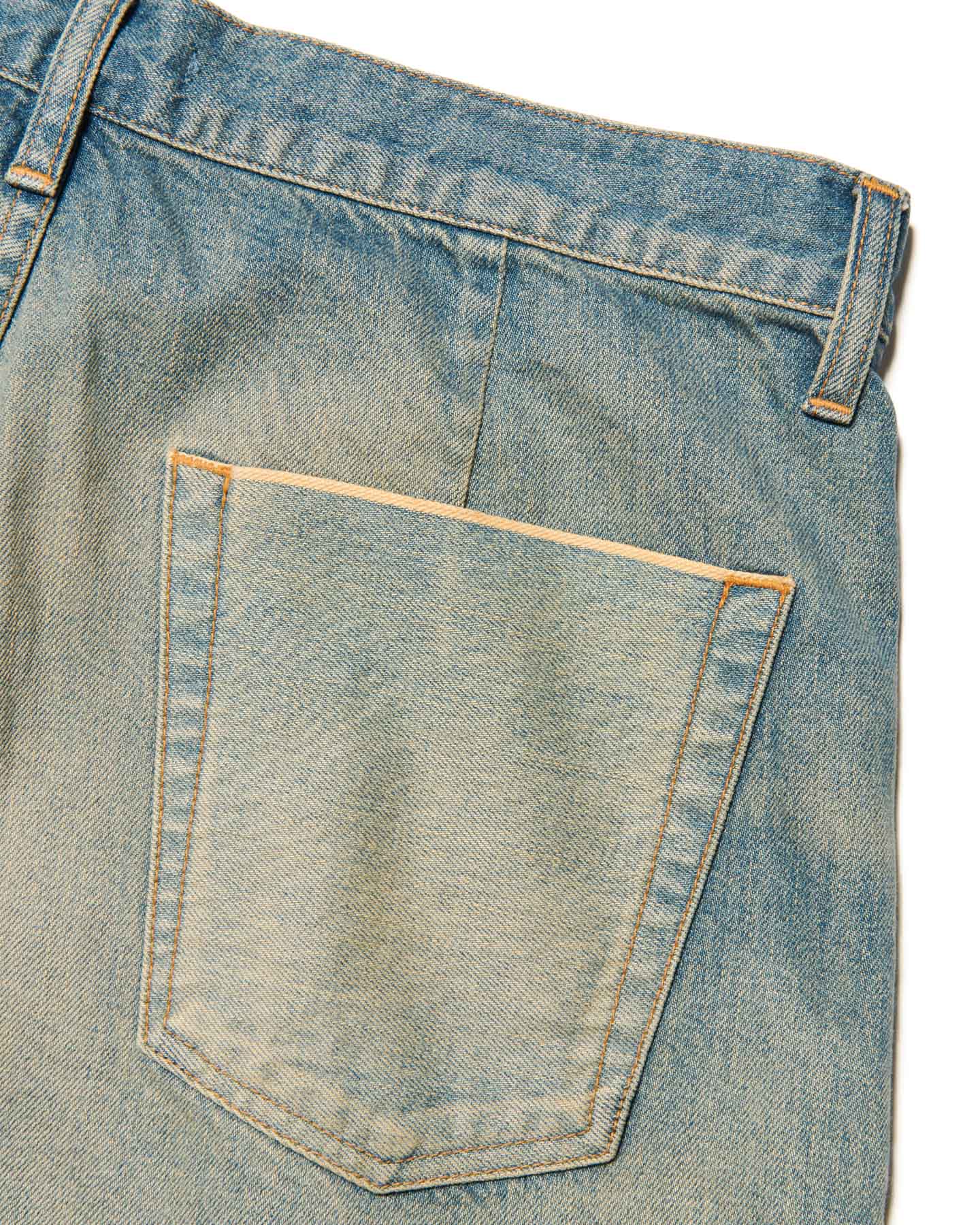 SOPH. | FADE DENIM BOLD-FIT TUCK JEANS(4 (XL) INDIGO):