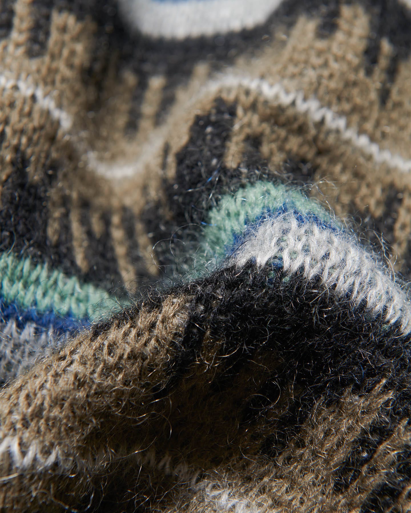 SOPH. | MOHAIR BORDER KNIT BLOUSON(2 (M) KHAKI):