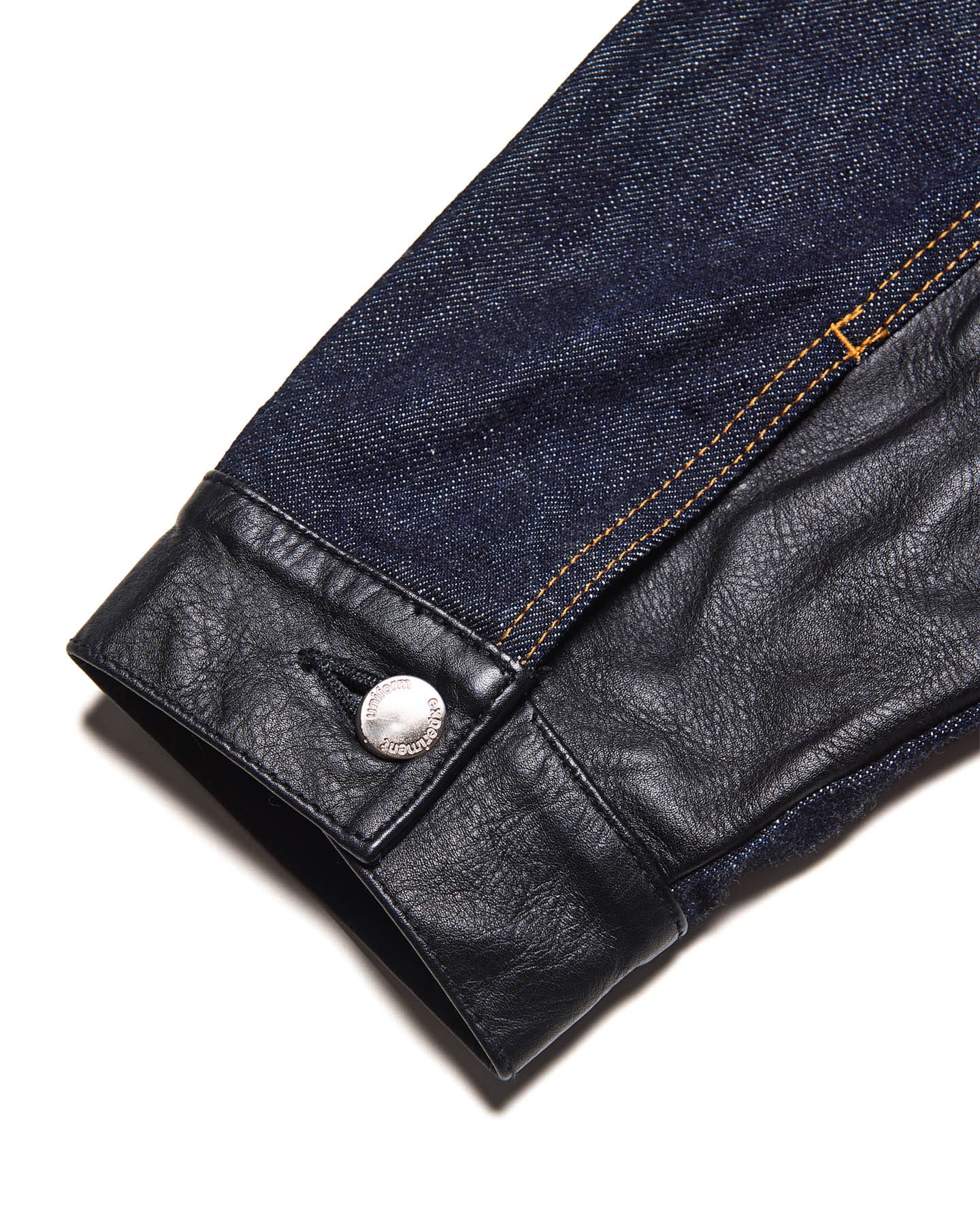 SOPH. | LEATHER ASSEMBLED DENIM TRUCKER JACKET(2 (M) INDIGO):