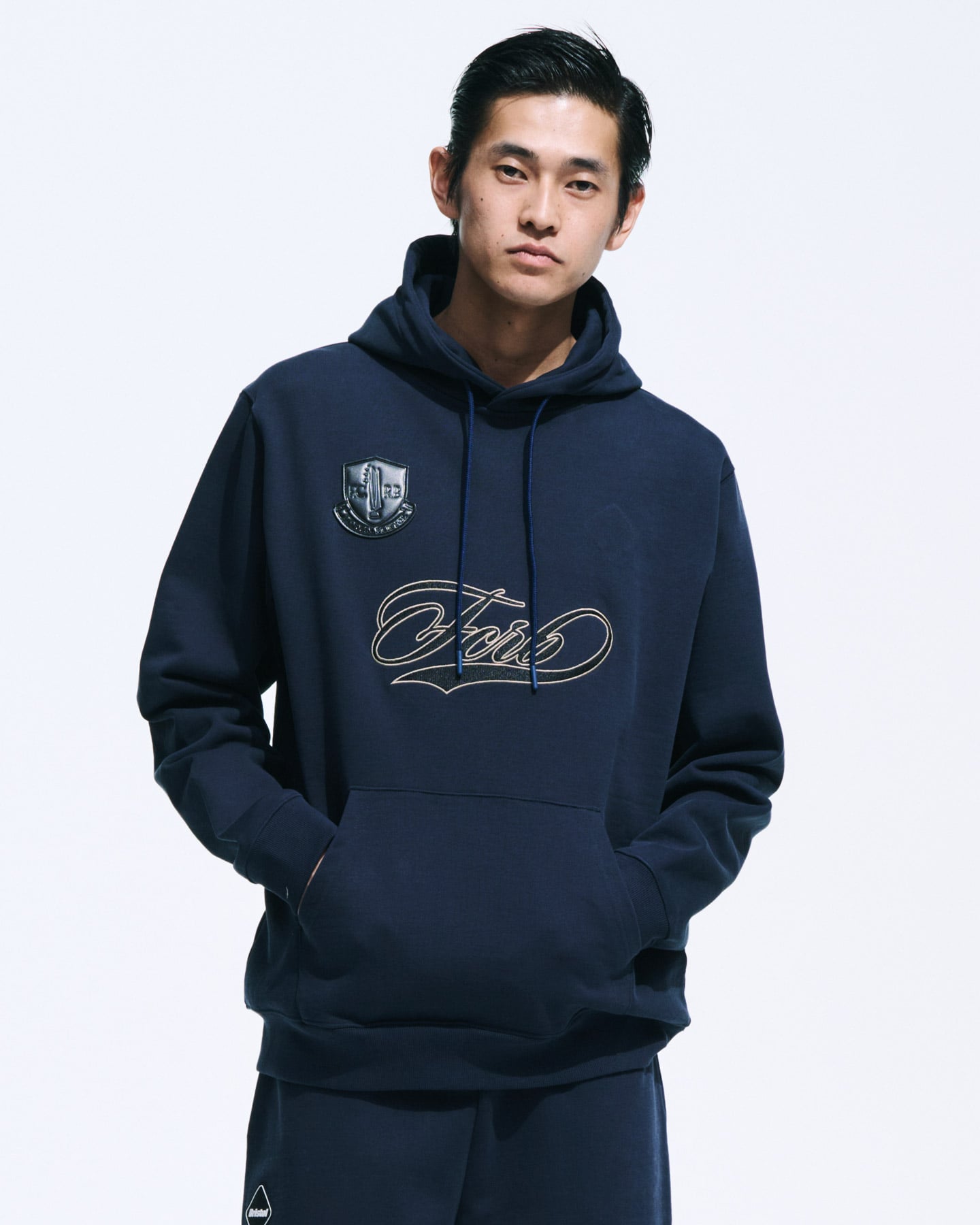 SOPH. | LETTERED SWEAT HOODIE(M NAVY):