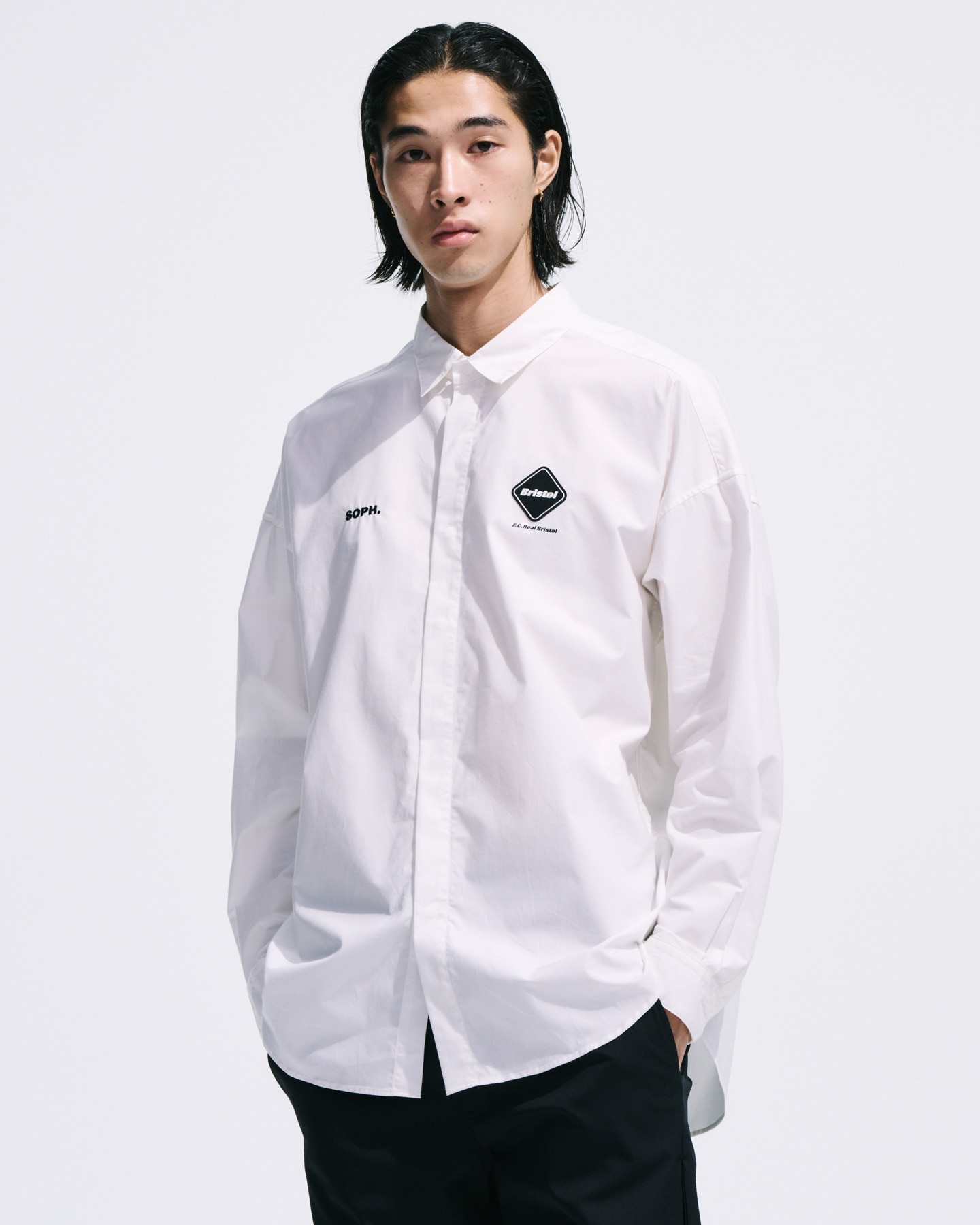 SOPH. | AUTHENTIC FLY FRONT L/S SHIRT(M BLACK):