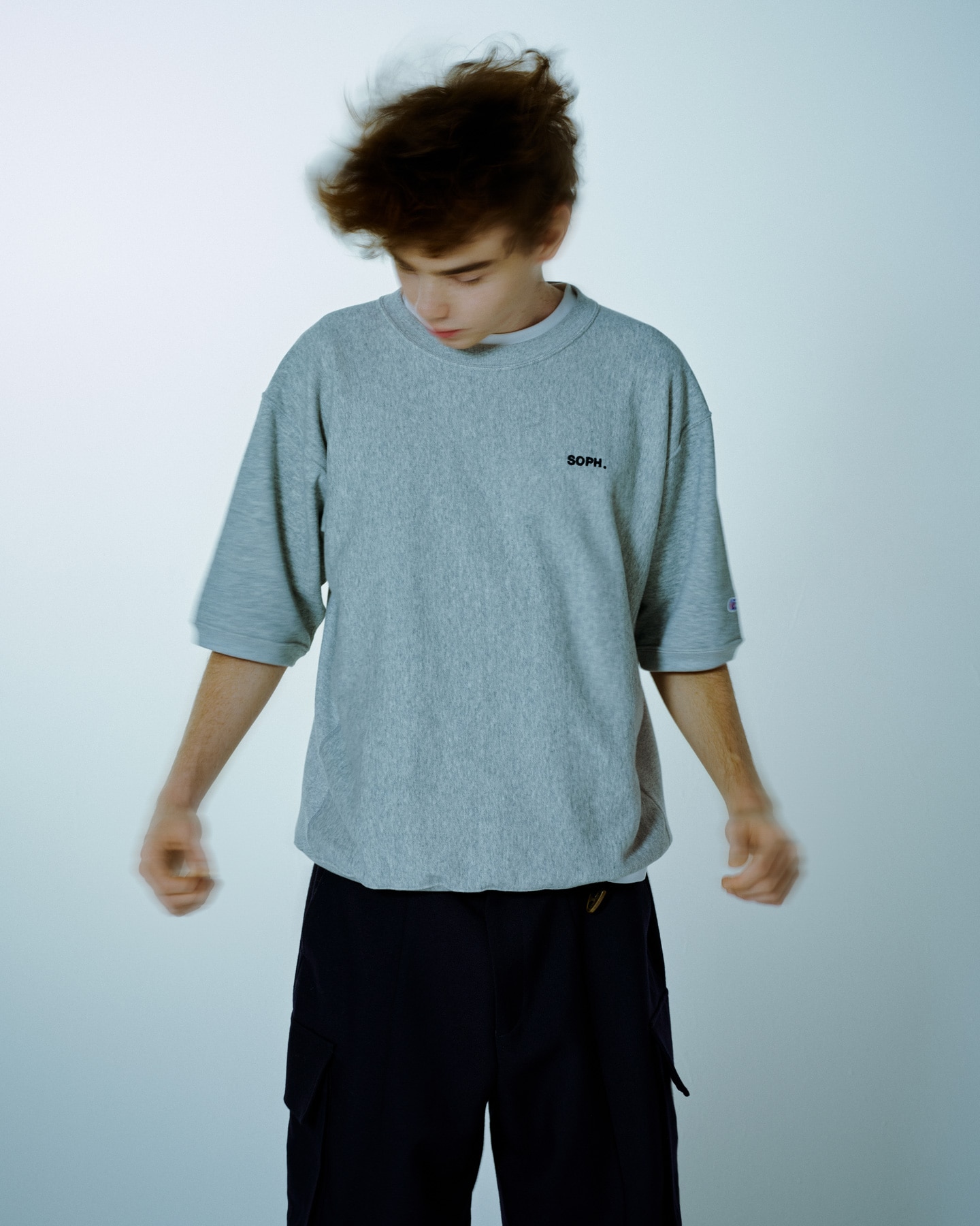 SOPH. | Champion REVERSE WEAVE BASIC S/S CREWNECK SWEAT(L GRAY):