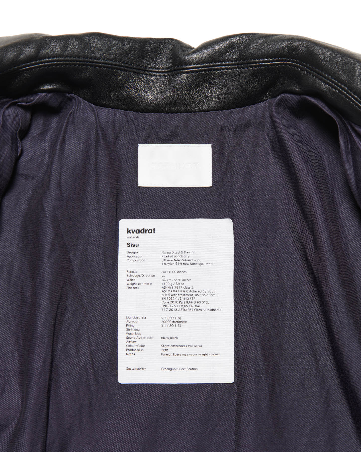 SOPH. | LEATHER COLLAR COVERALL / Kvadrat Sisu(2 (M) NAVY):
