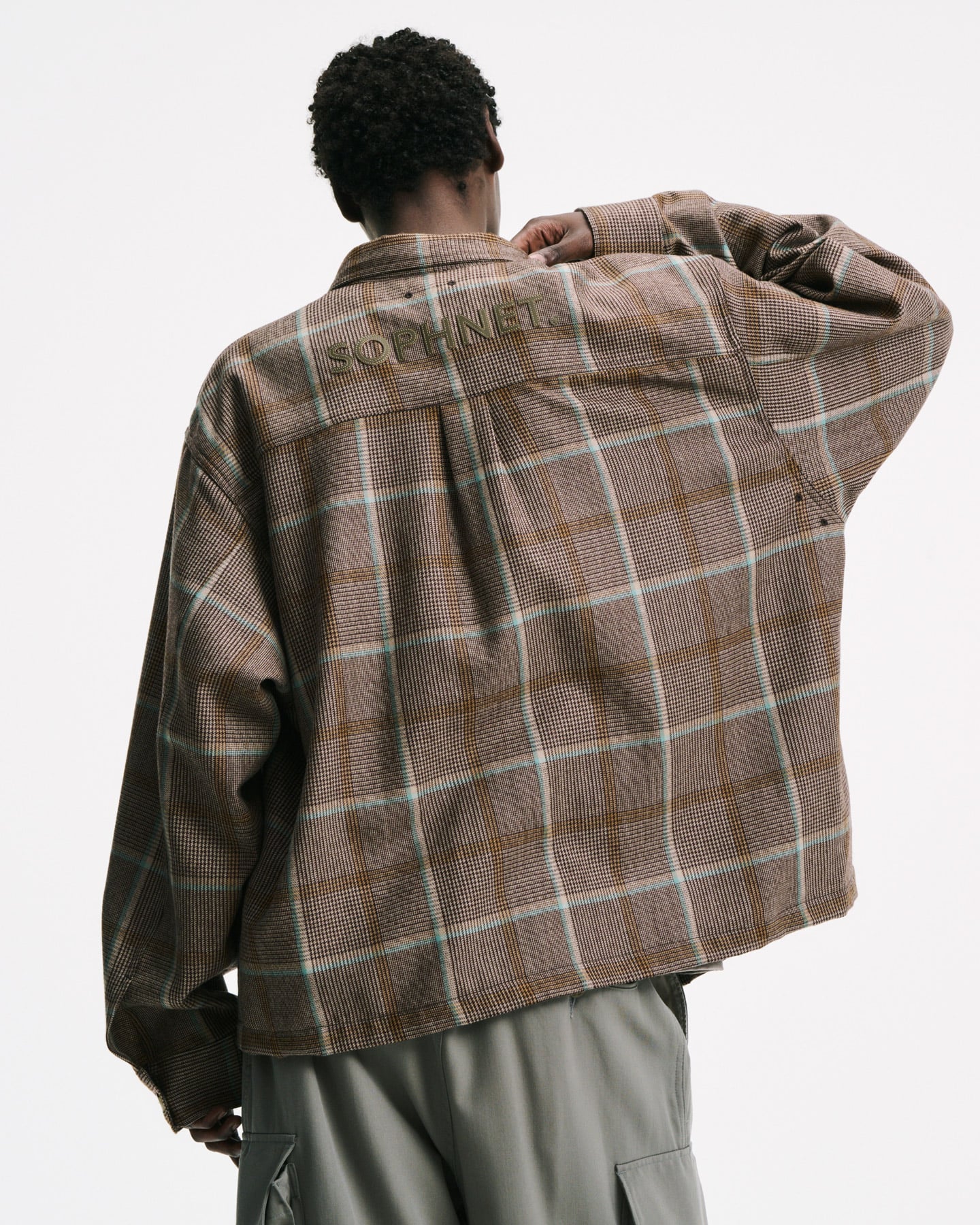 SOPH. | SAXONY WOOL CHECK LOGO PATCH SHIRT(1 (S) A(BLACK CHECK)):